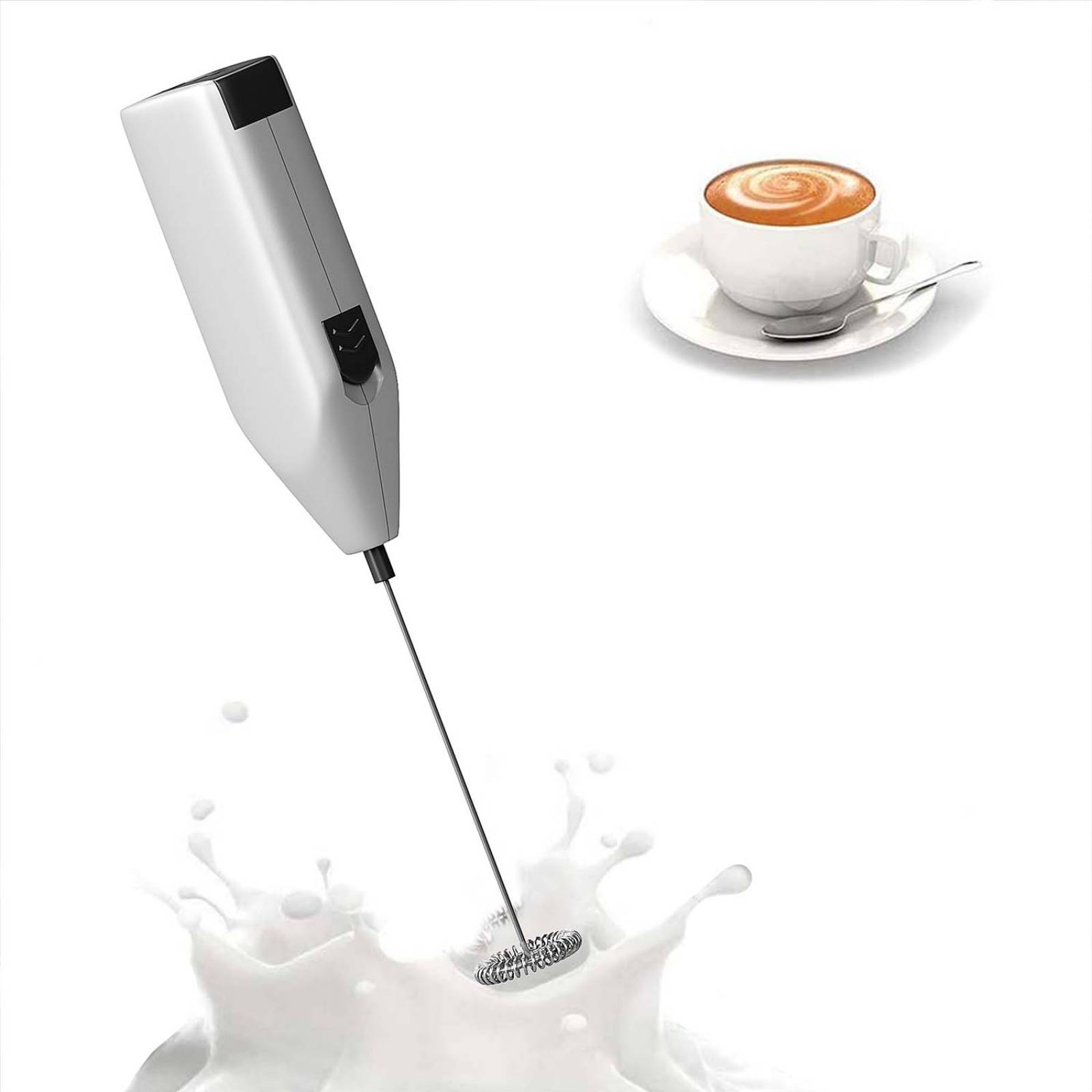 Espumador de leche recargable de mano para café con soporte, matcha, café,  frappe, lattee, mezclador portátil de bebidas para colgar en la pared o