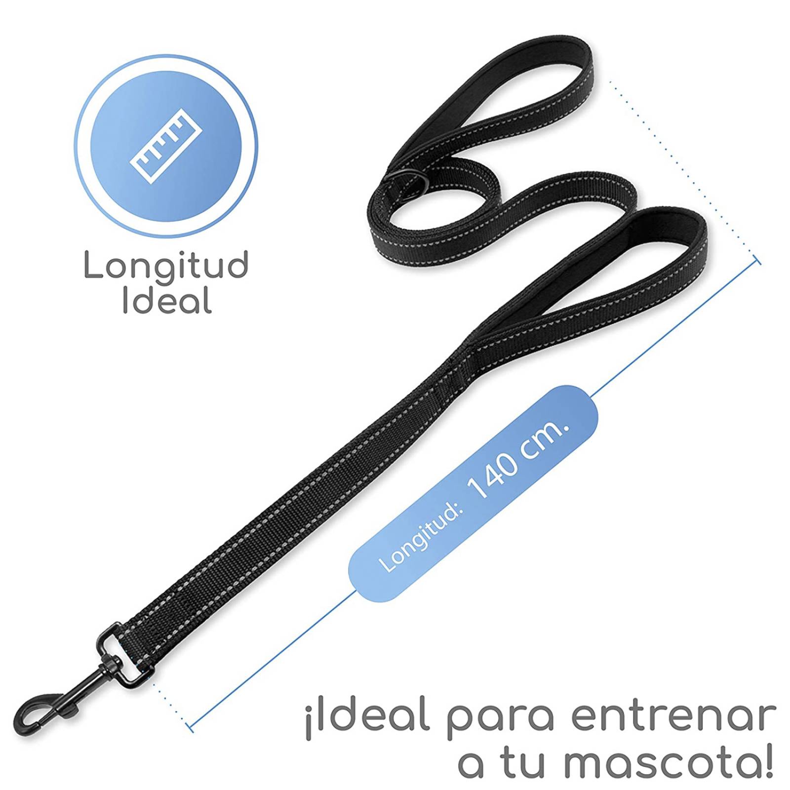 Mascretta Correa para Perro con Doble Agarradera para Entrenamiento o Paseo