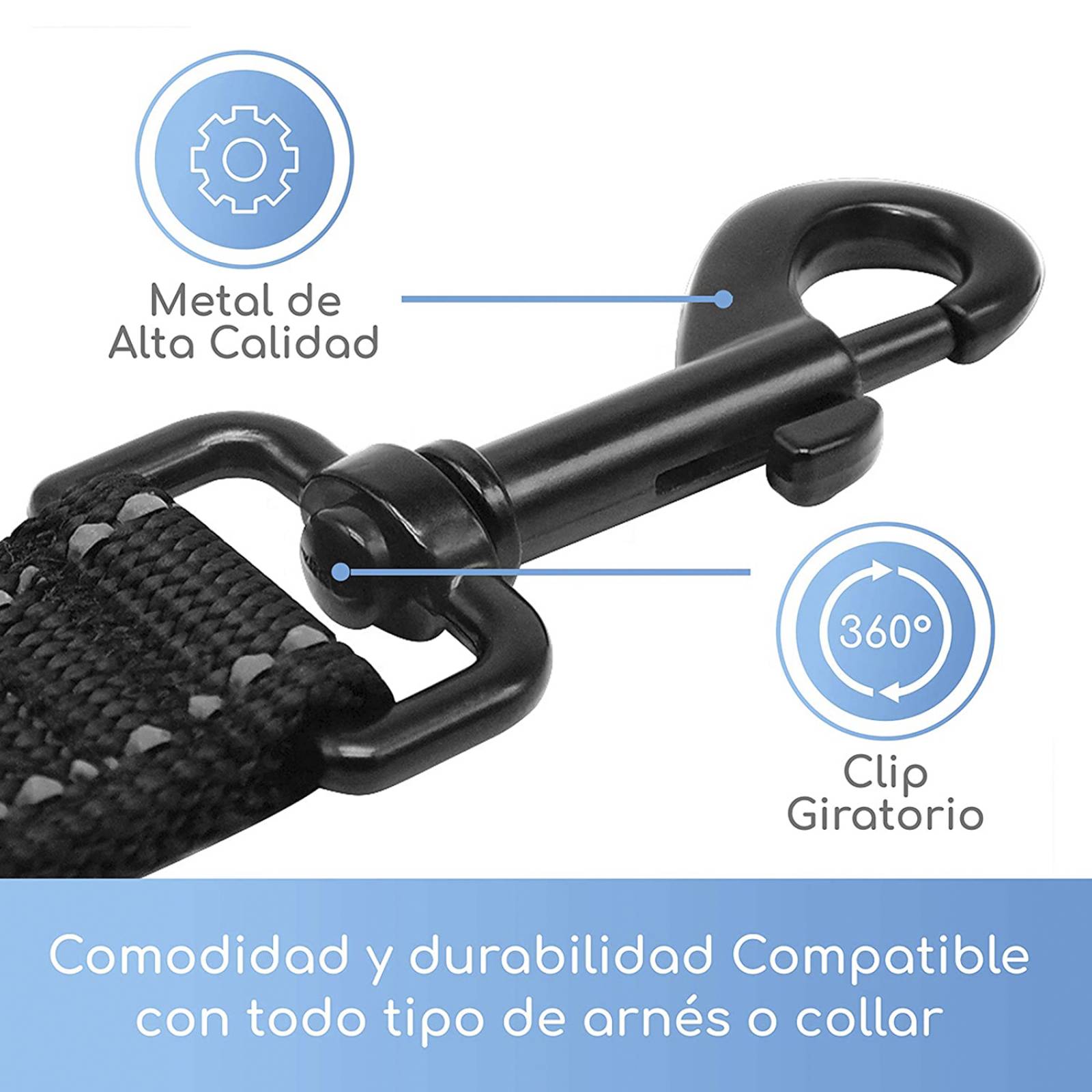 Mascretta Correa para Perro con Doble Agarradera para Entrenamiento o Paseo