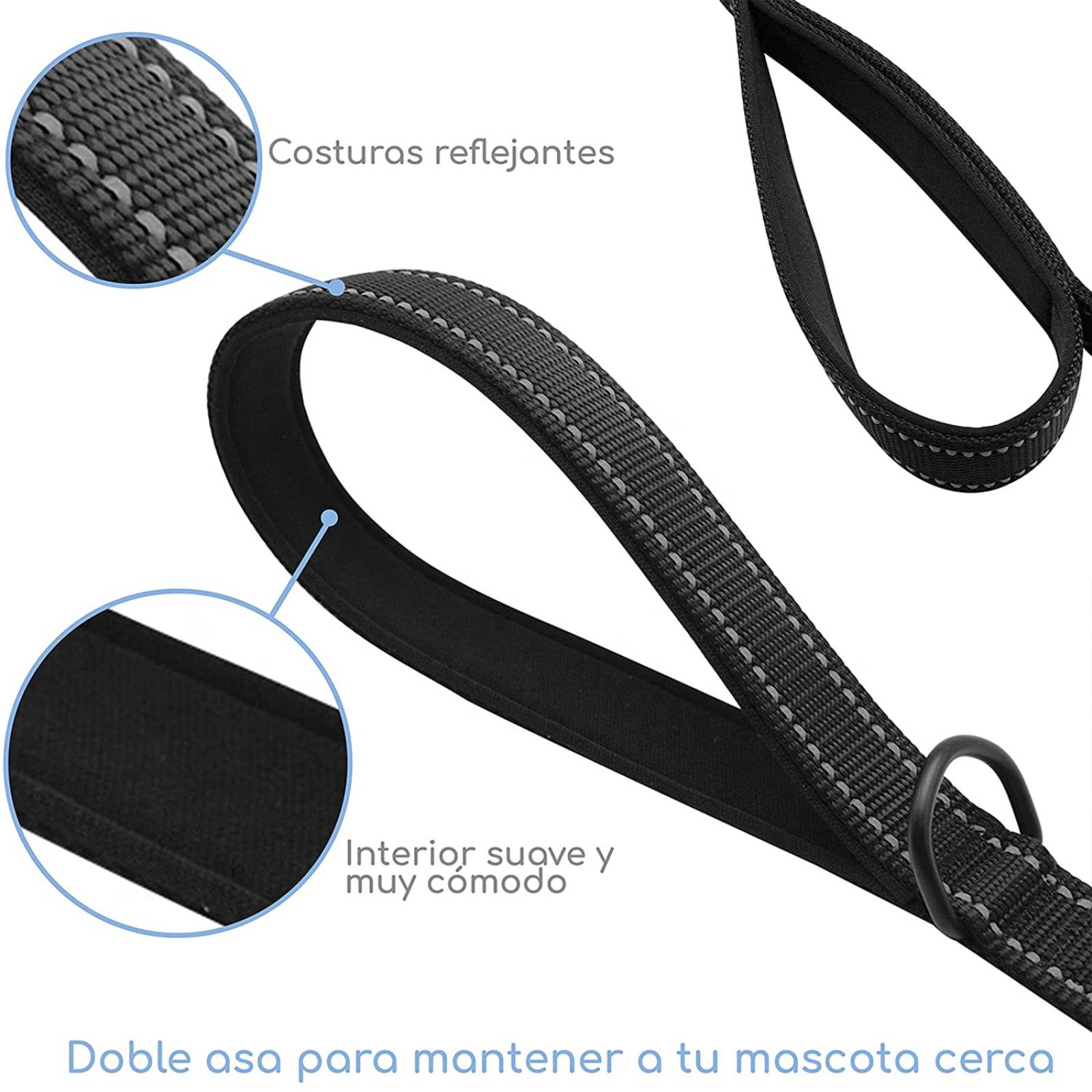 Mascretta Correa para Perro con Doble Agarradera para Entrenamiento o Paseo