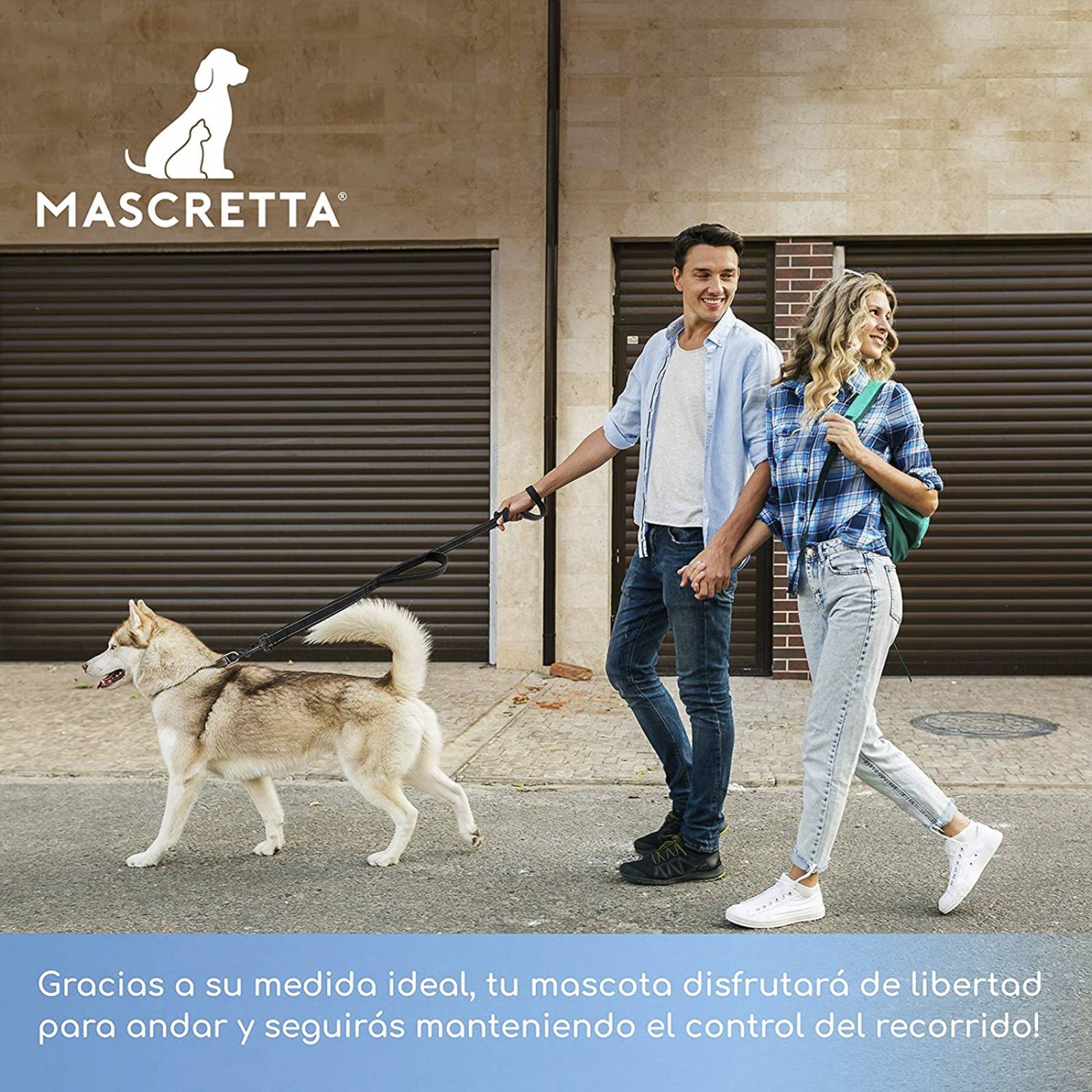 Mascretta Correa para Perro con Doble Agarradera para Entrenamiento o Paseo