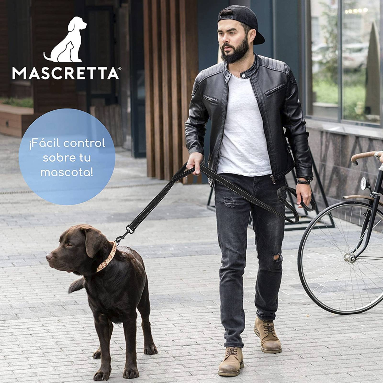 Mascretta Correa para Perro con Doble Agarradera para Entrenamiento o Paseo