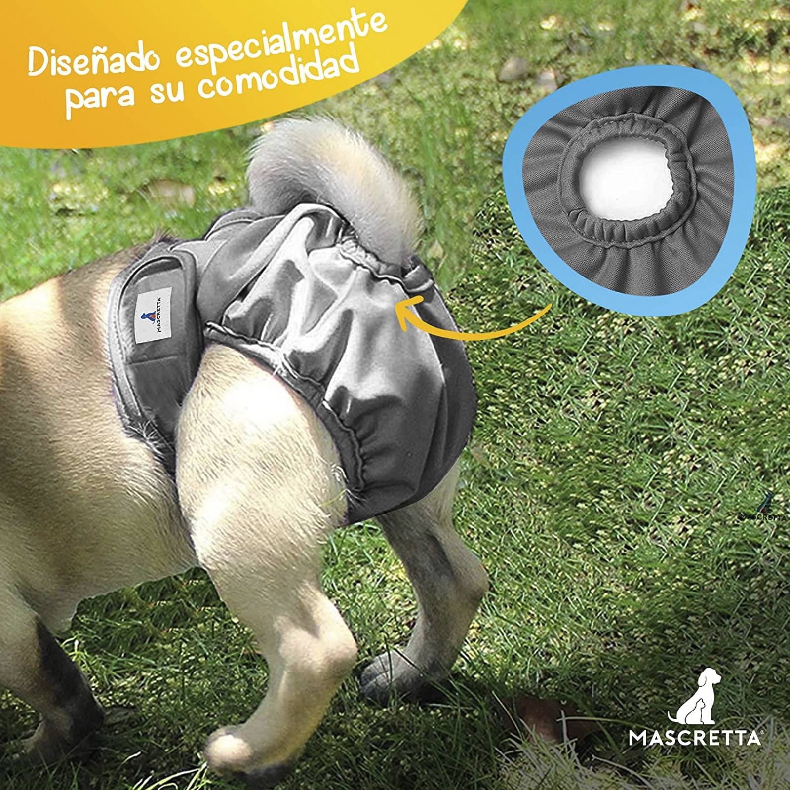 Set de 3 Pañales para Perro Hembra Super Absorbentes y Reusables