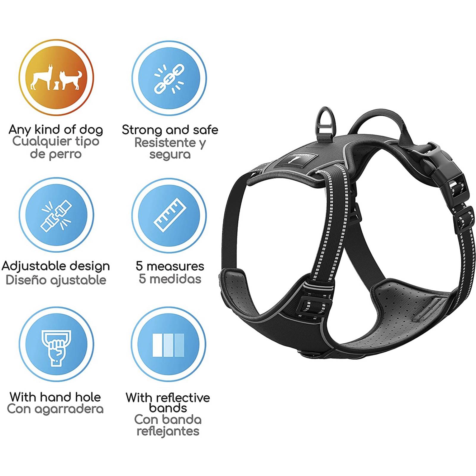 Pechera Antitirones para Perro Arnes para Perro Grande