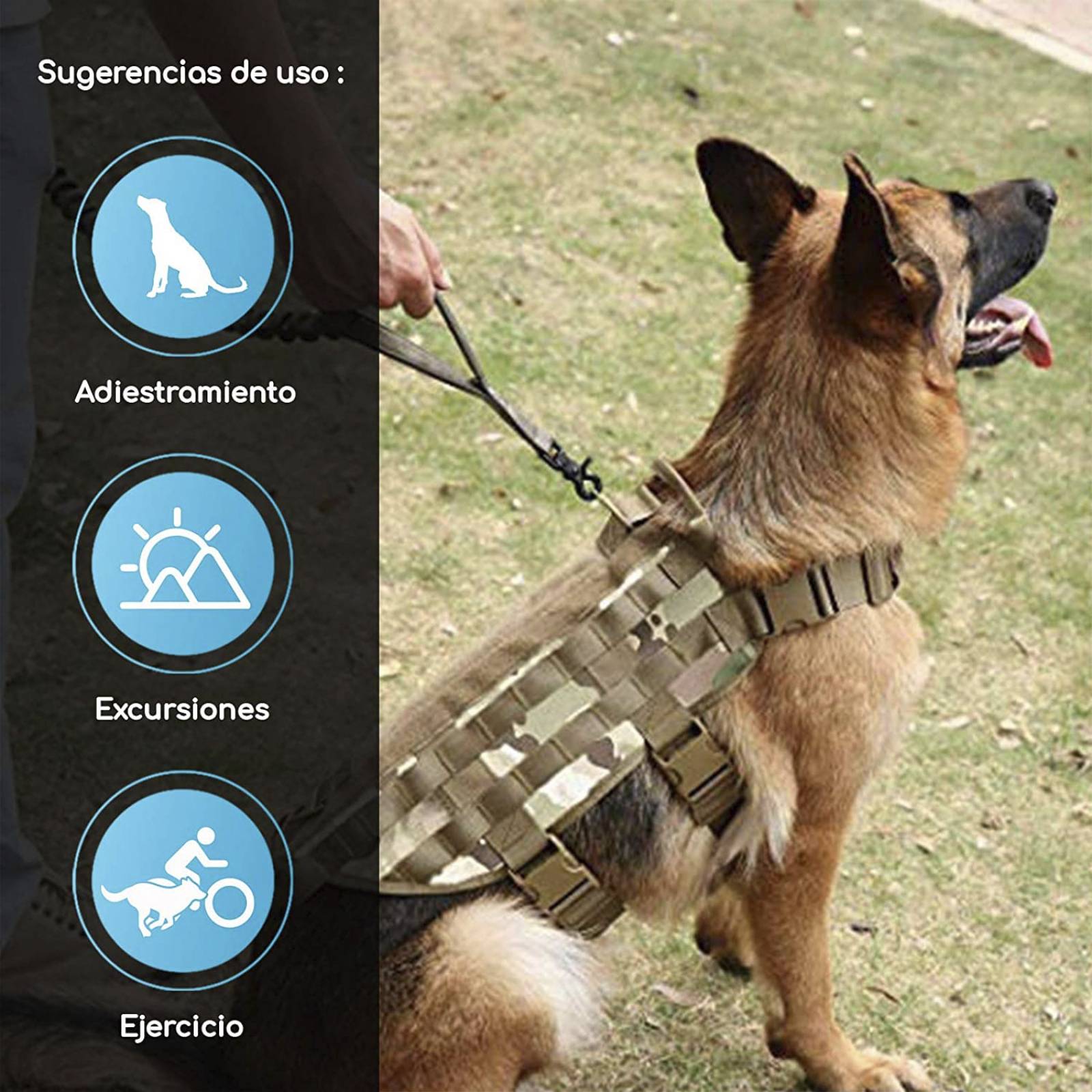 Mascretta Pechera Tactica para Perro K9 Arnes Tactico Mediana