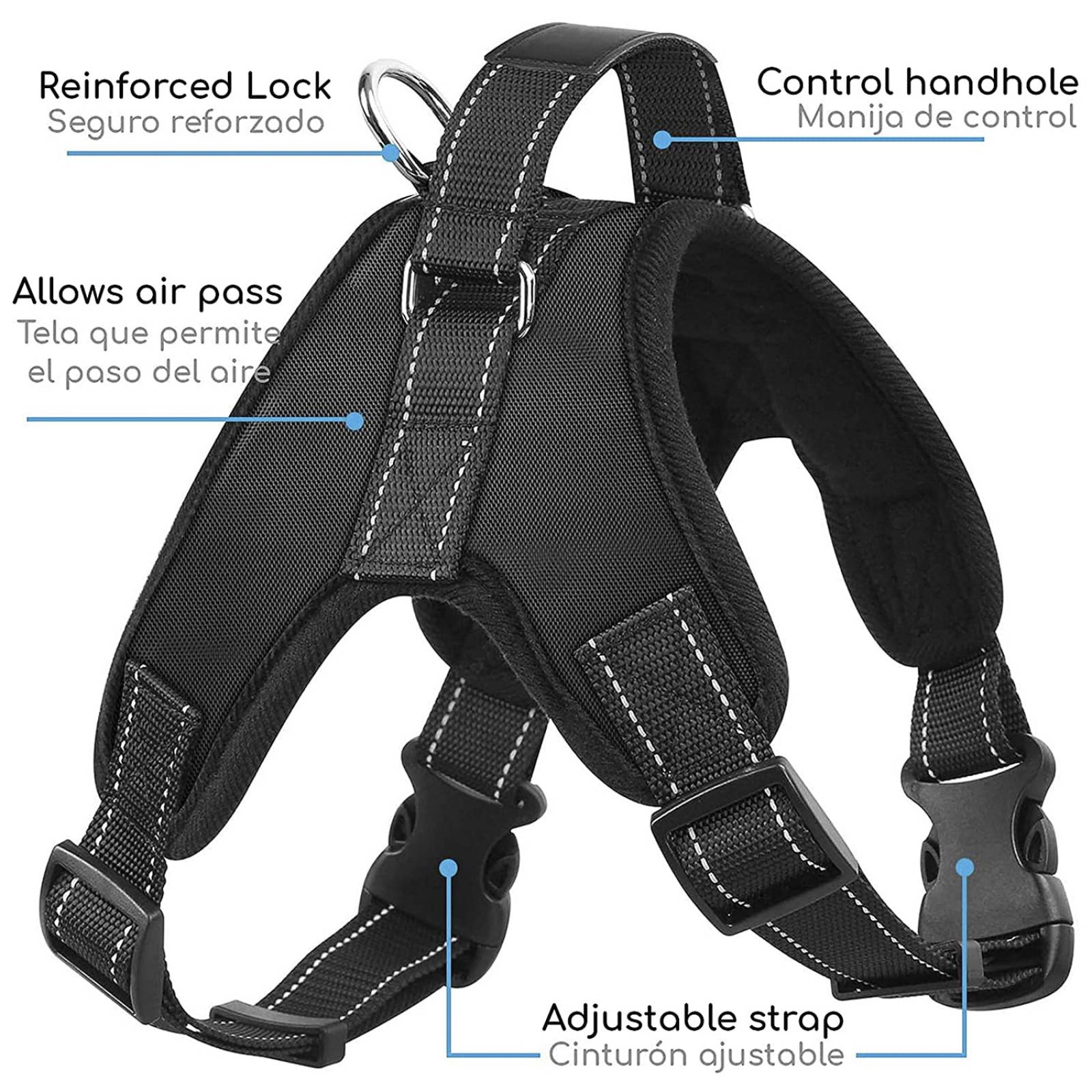 Pechera Antitirones para Perro Arnes Resistente de Perro Talla Chica