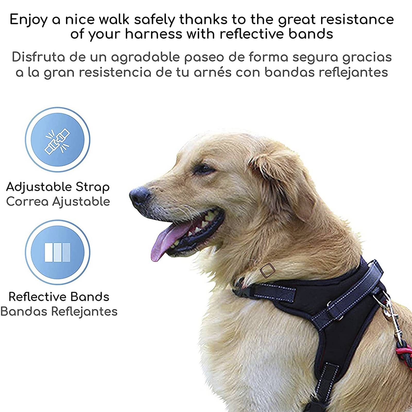 Pechera Antitirones para Perro Arnes Resistente de Perro Talla Chica