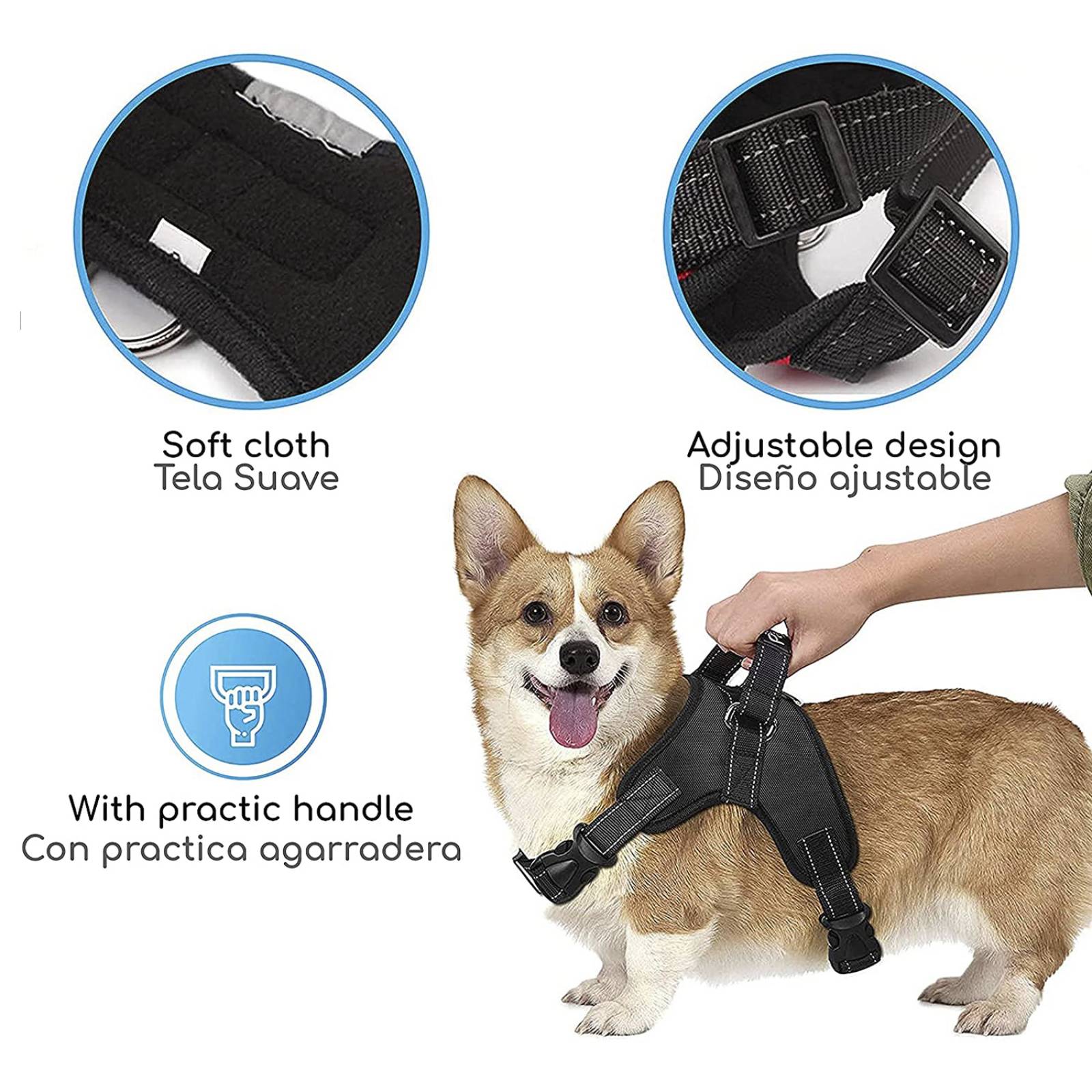 Pechera Antitirones para Perro Arnes Resistente de Perro Talla Chica