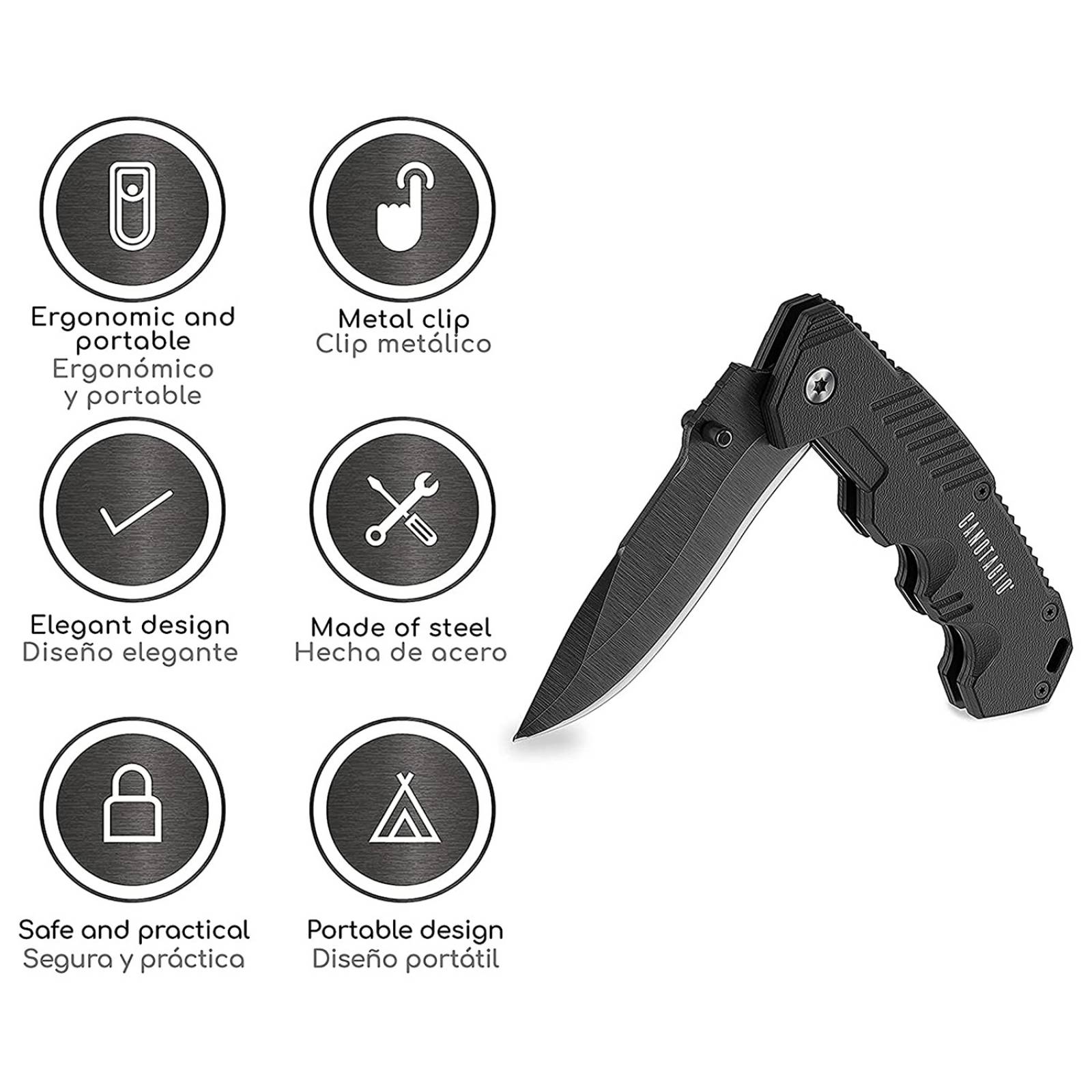 Canotagio Navaja Tactica Militar de Acero Inoxidable Tactical Knife