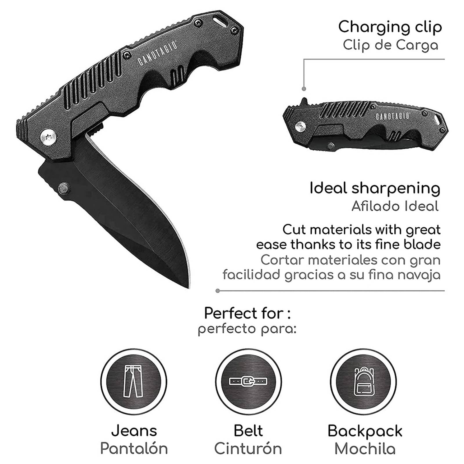 Canotagio Navaja Tactica Militar de Acero Inoxidable Tactical Knife