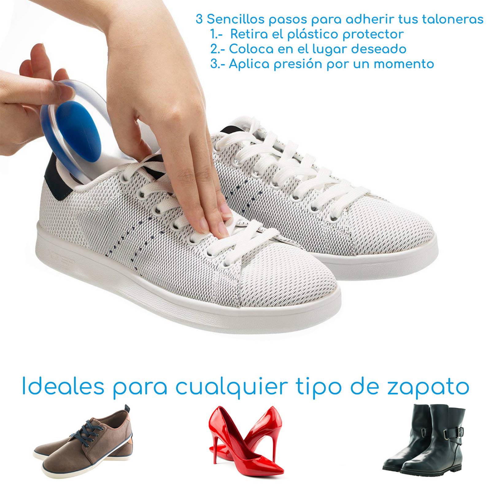 Canotagio Par de Taloneras de Gel para Zapatos o Tenis Unisex