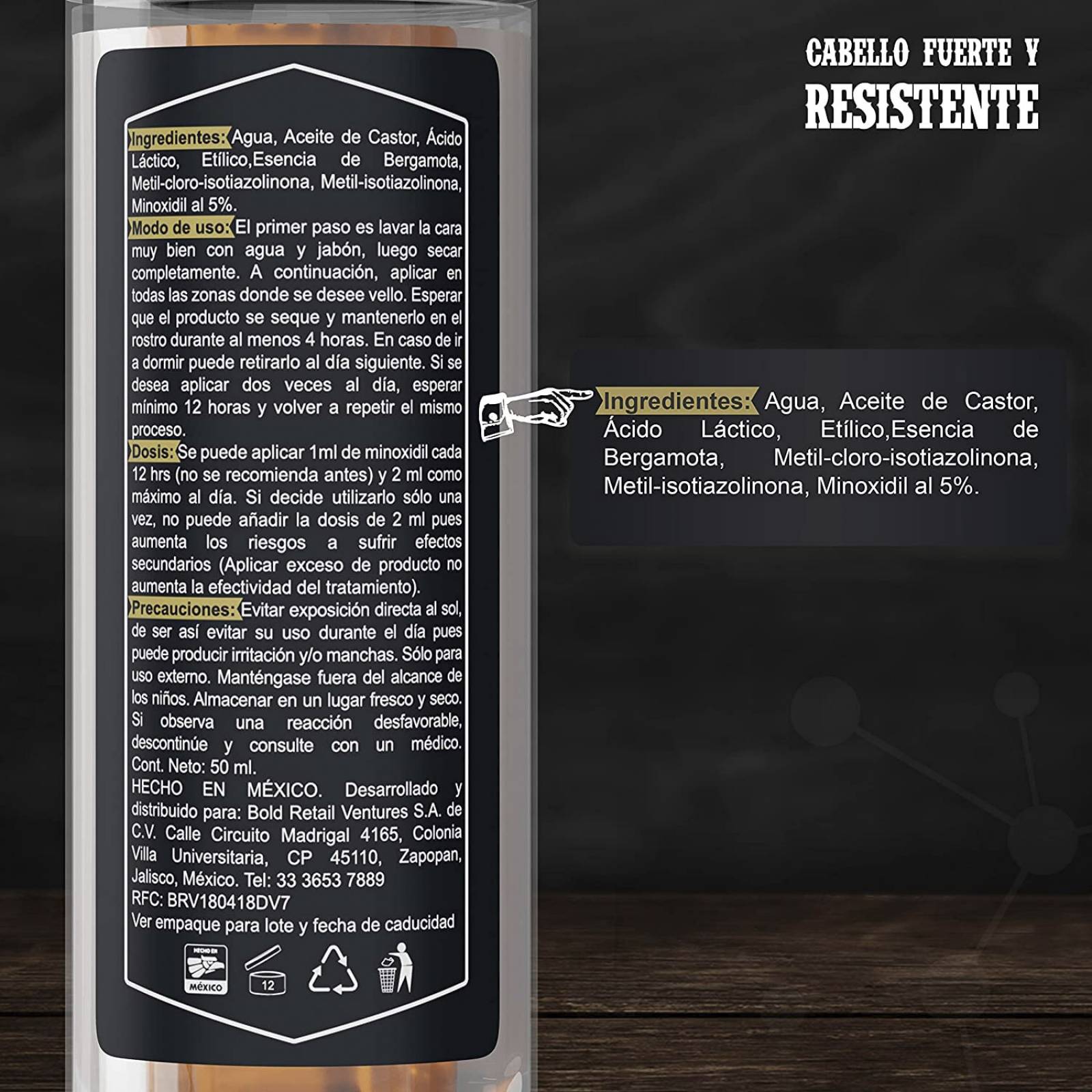 Mamba Shave Gel para el Crecimiento de Barba Cabello y Bigote al 5%