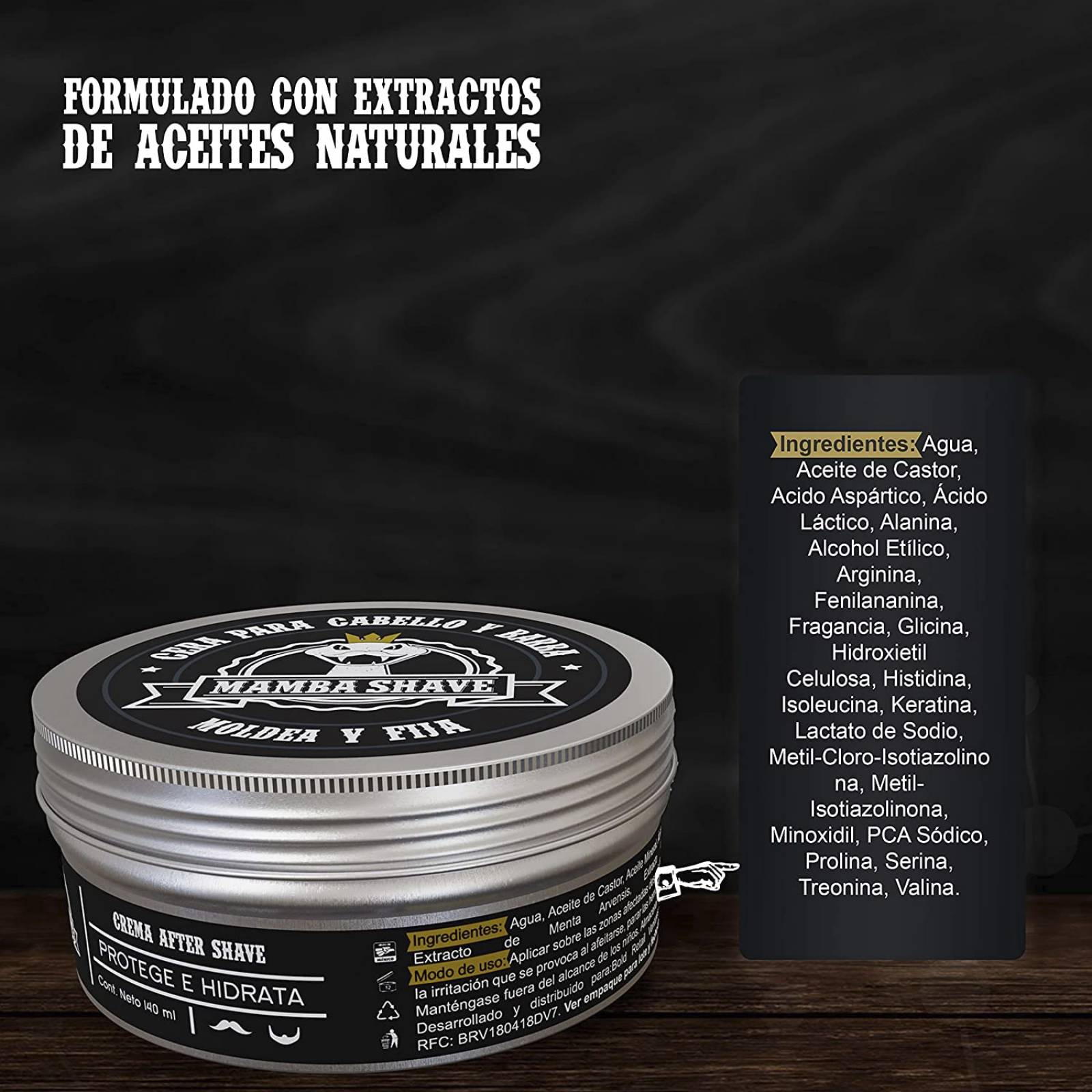 Mamba Shave Cera para Barba Cabello y Bigote Gel para Hombre