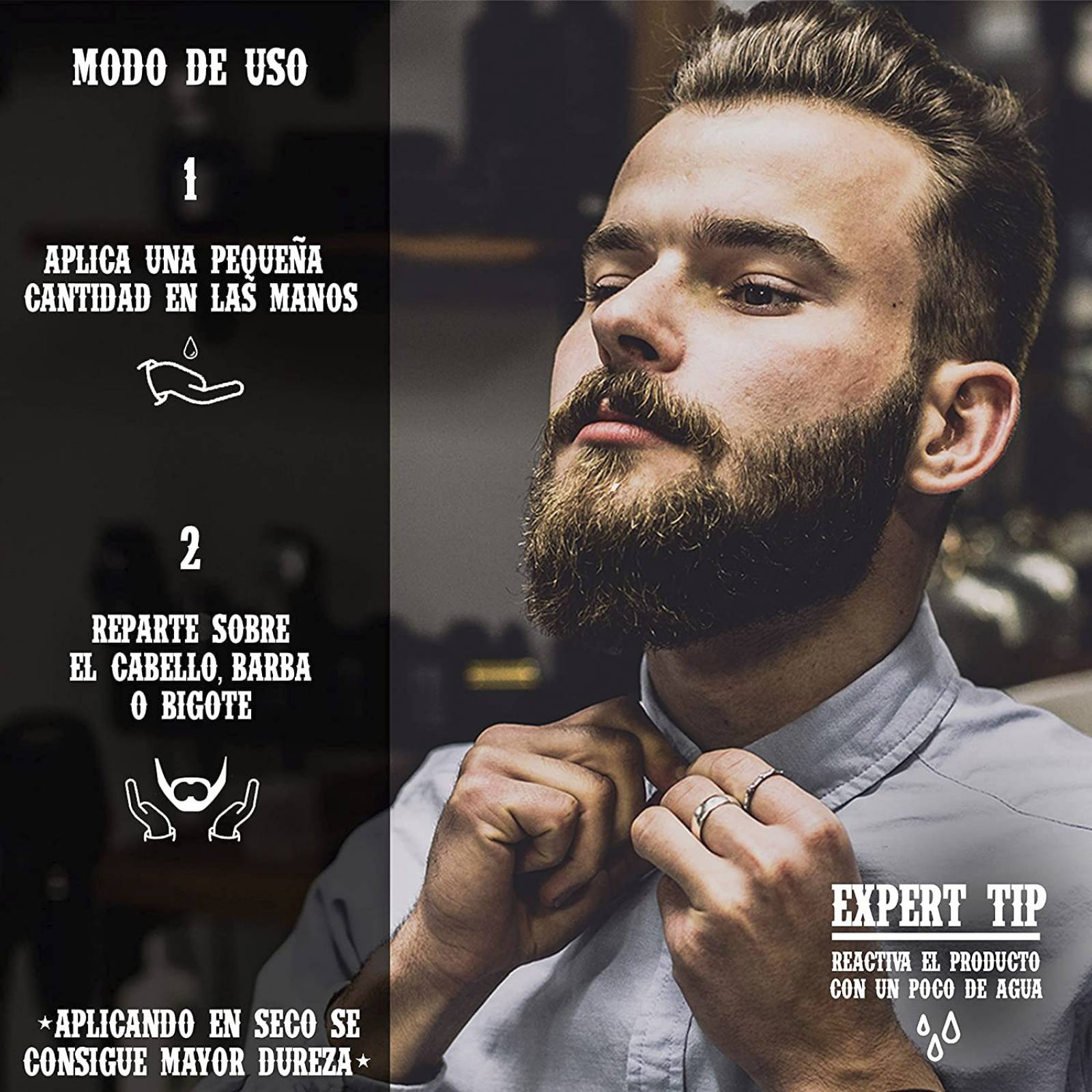 Mamba Shave Cera para Barba Cabello y Bigote Gel para Hombre