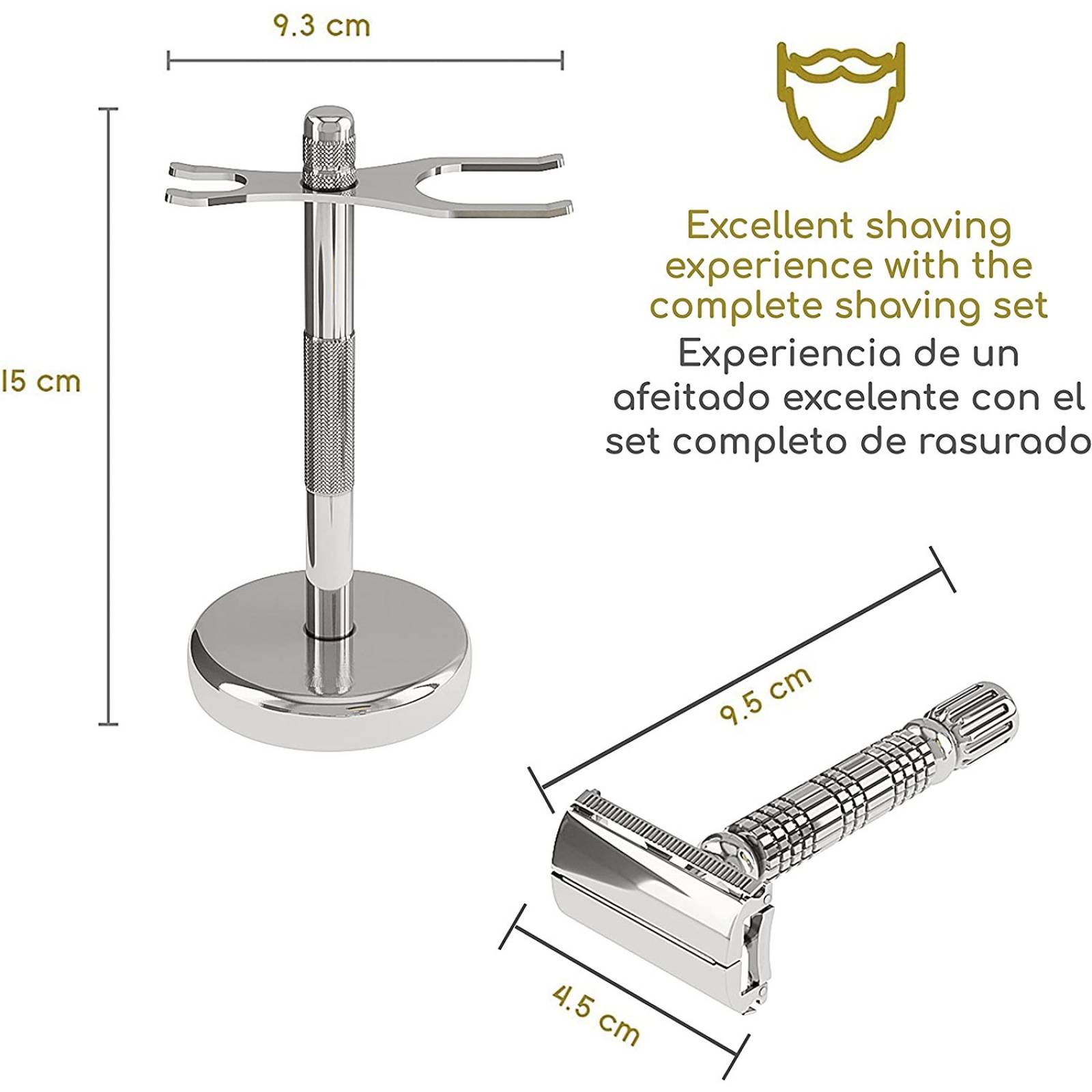 Mamba Shave Kit de Rasurado con Rastrillo Doble Navaja Brocha y más