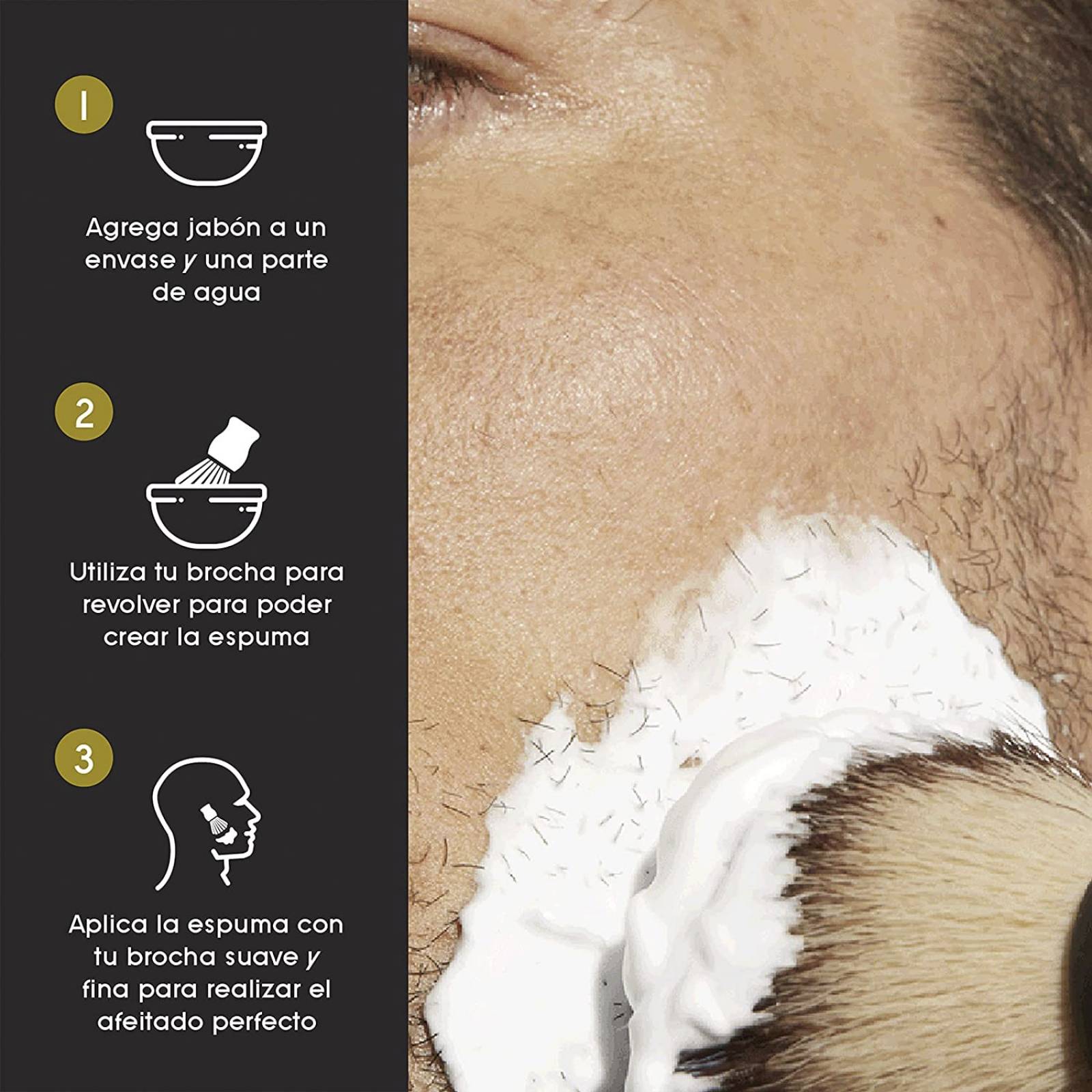 Mamba Shave Brocha de Afeitado para Espuma de Afeitar Barbero 