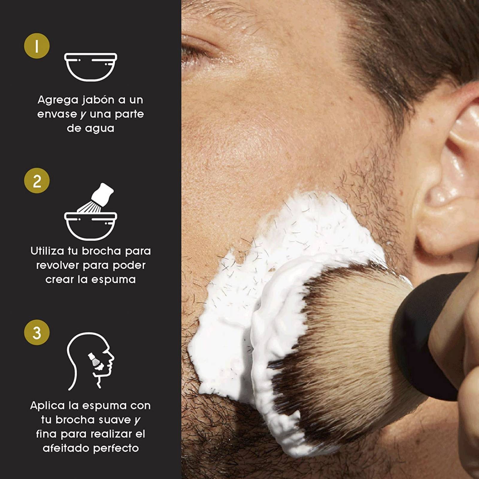 Mamba Shave Brocha de Afeitado para Espuma de Afeitar con Estuche 