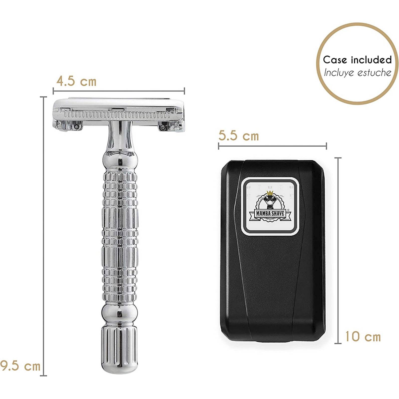 Mamba Shave Rastrillo para Hombre de Acero con 5 Navajas y Estuche