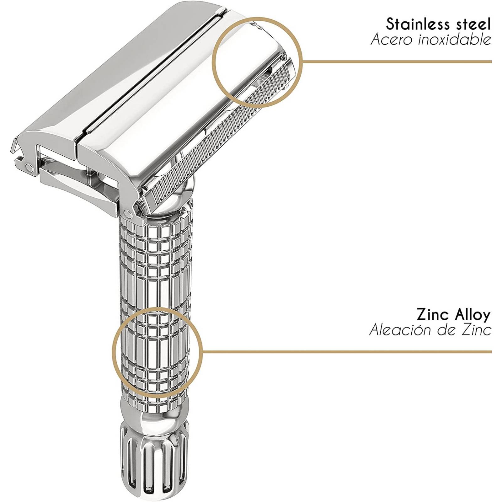 Mamba Shave Rastrillo para Hombre de Acero con 5 Navajas y Estuche