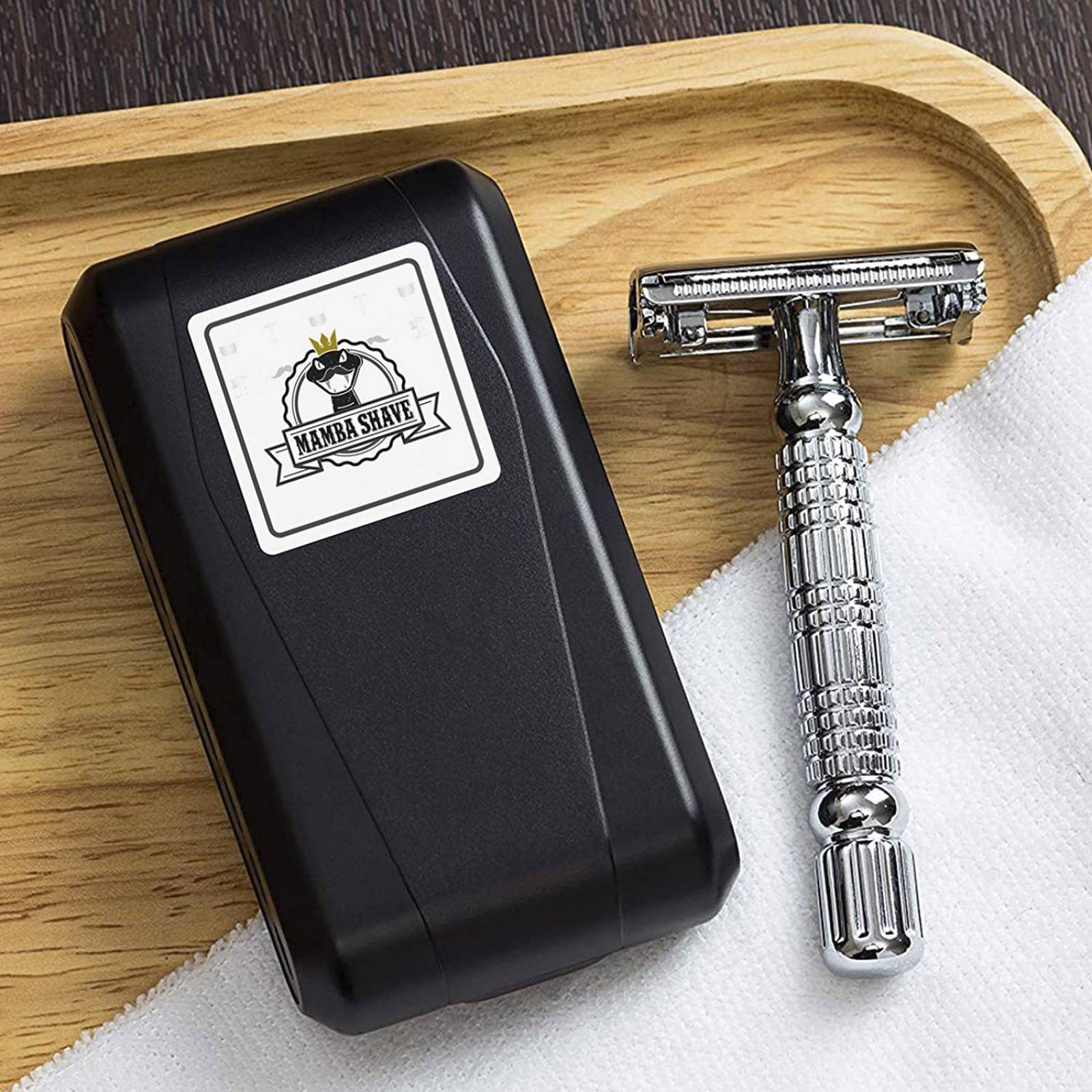 Mamba Shave Rastrillo para Hombre de Acero con 5 Navajas y Estuche
