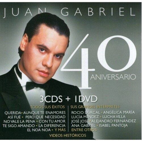 40 Aniversario - Juan Gabriel - 3 Discos Cd 's + Dvd - Nuevo