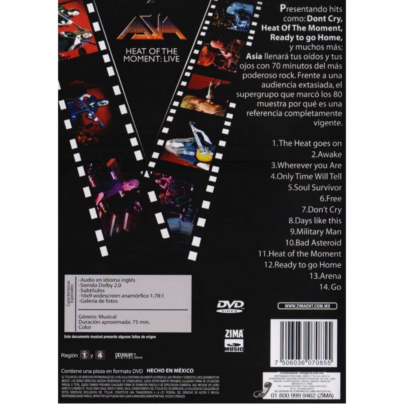 Asia Heat Of The Moment Live Concierto Dvd