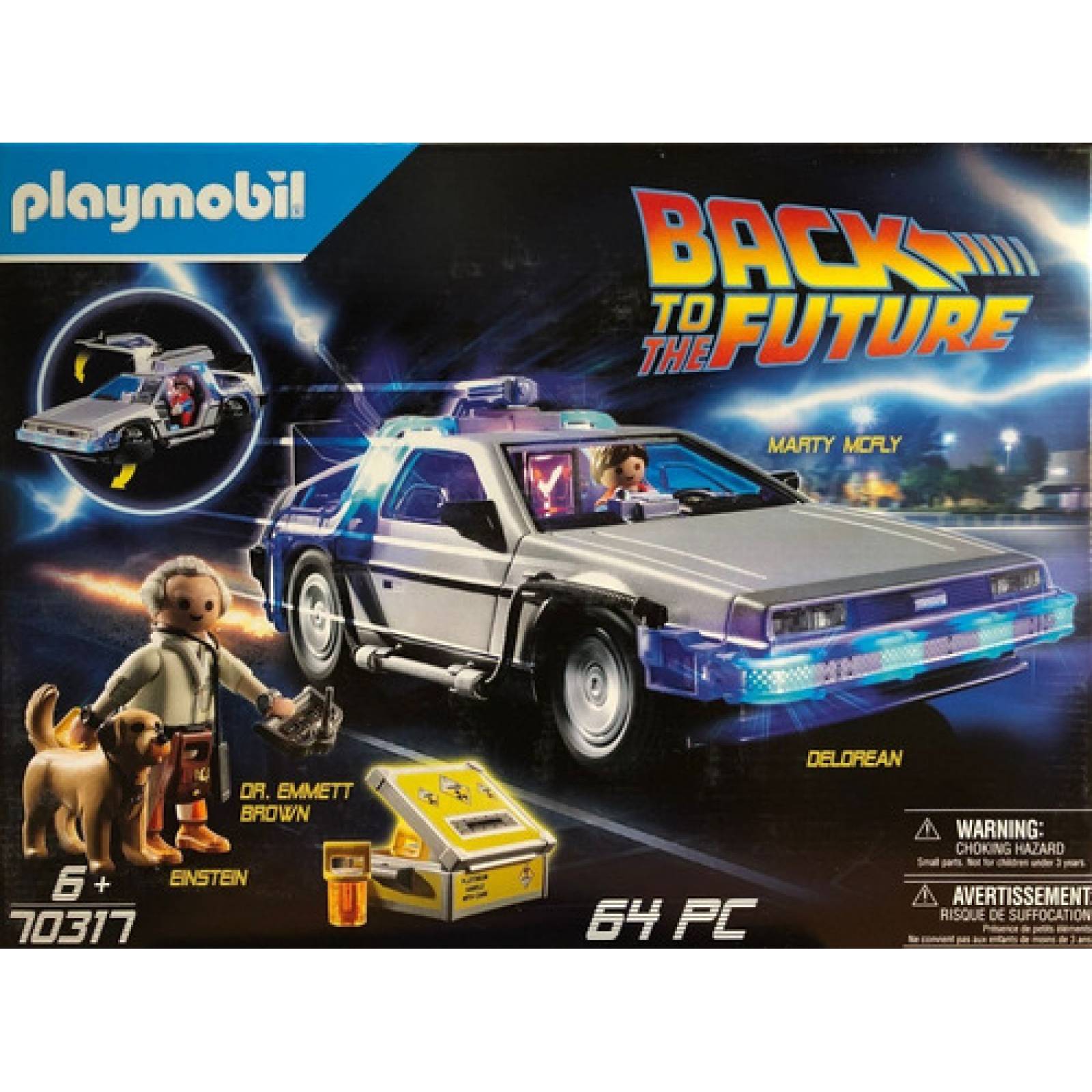Delorean + Dr Brown & Marty Playmobil 70317 Volver Futuro