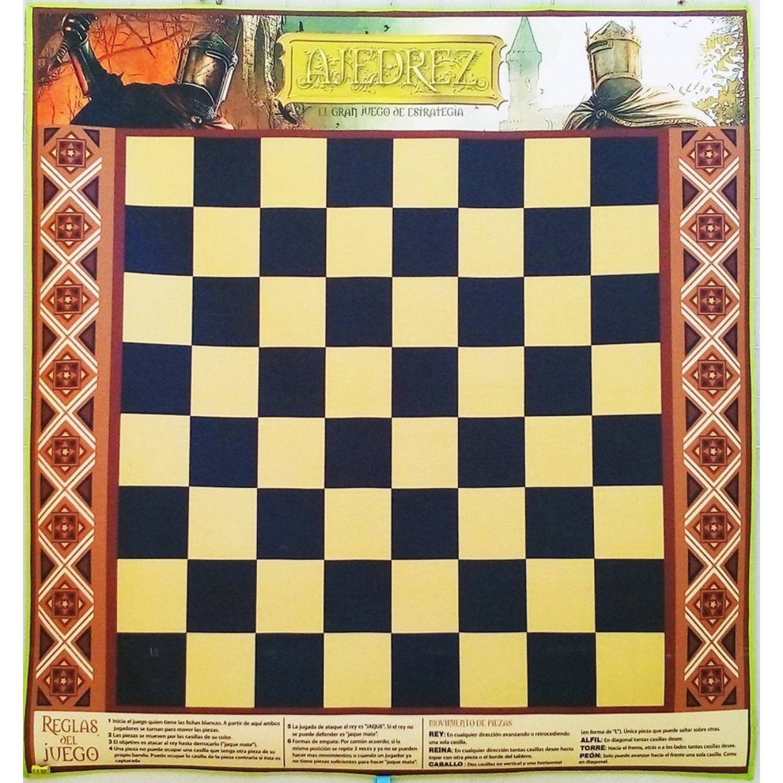 Tapete Didactico Ajedrez Niños 135 X 130 Cm