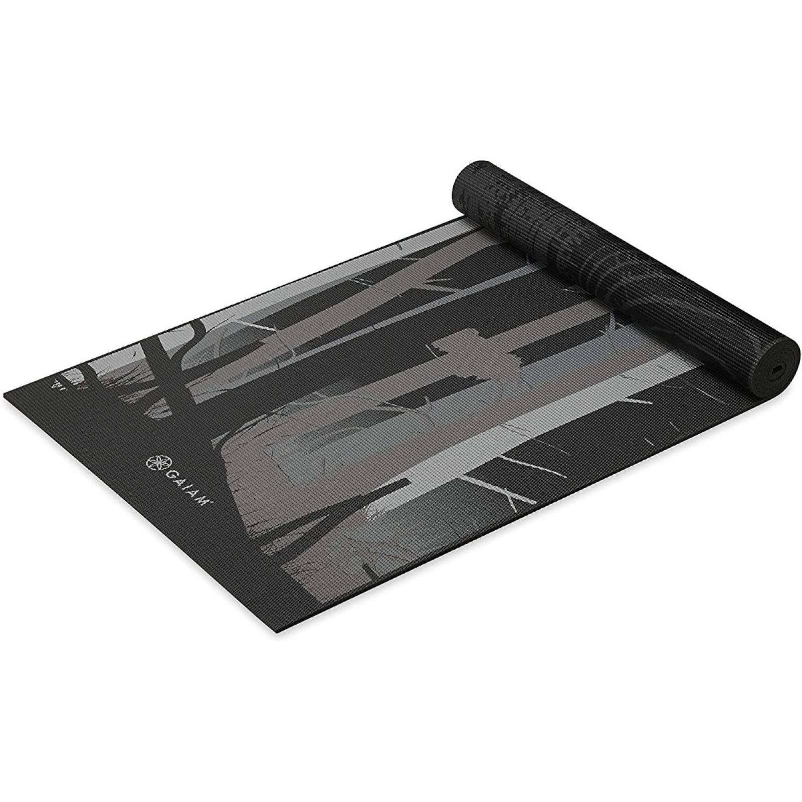 Tapete Para Yoga Gaiam Premium Reversible 6 Mm - Negro / Deep Forest