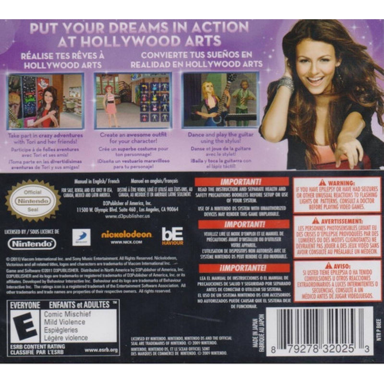 Victorious Hollywood Arts Debut Nintendo Ds