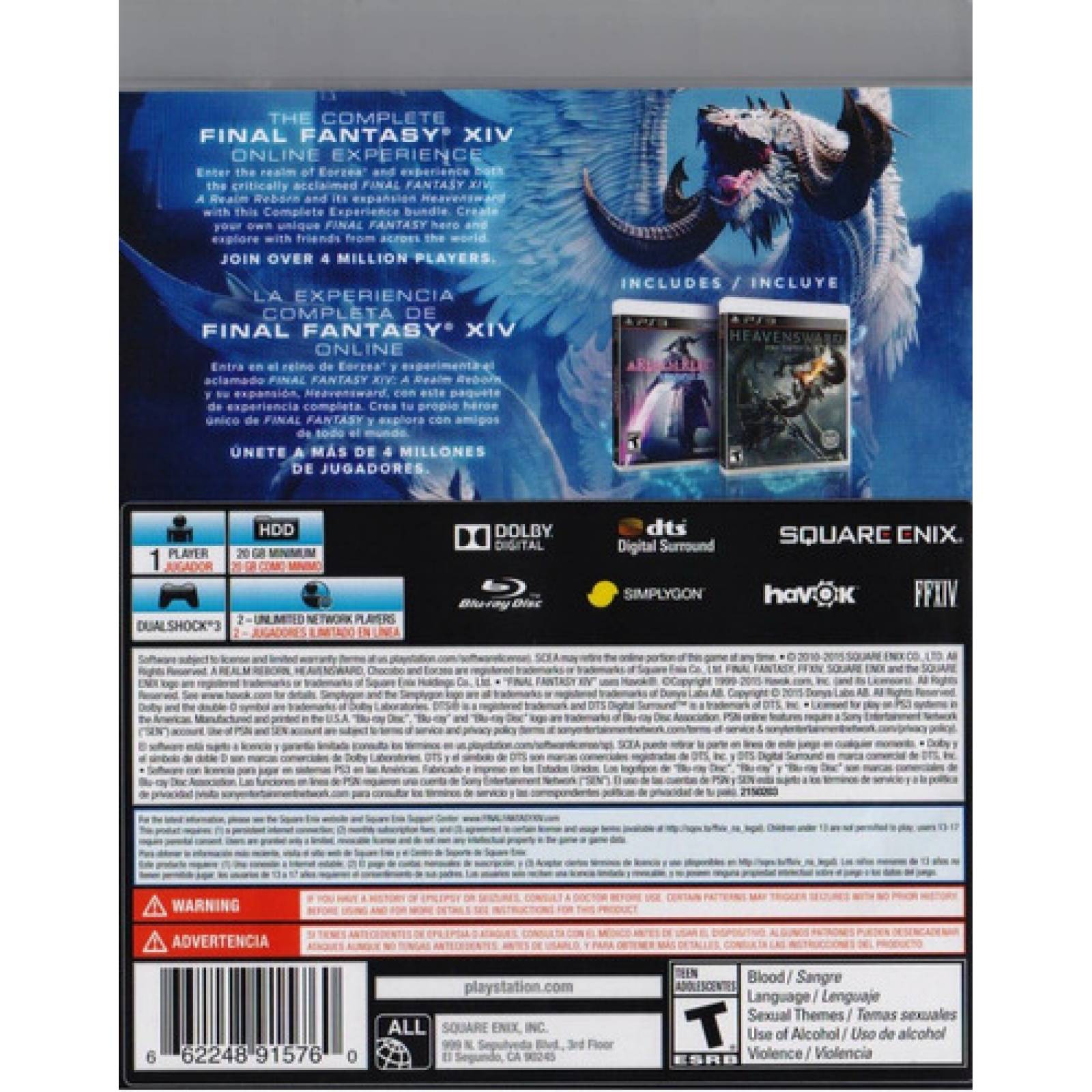 Final Fantasy 14 Online La Experiencia Completa Ps3.