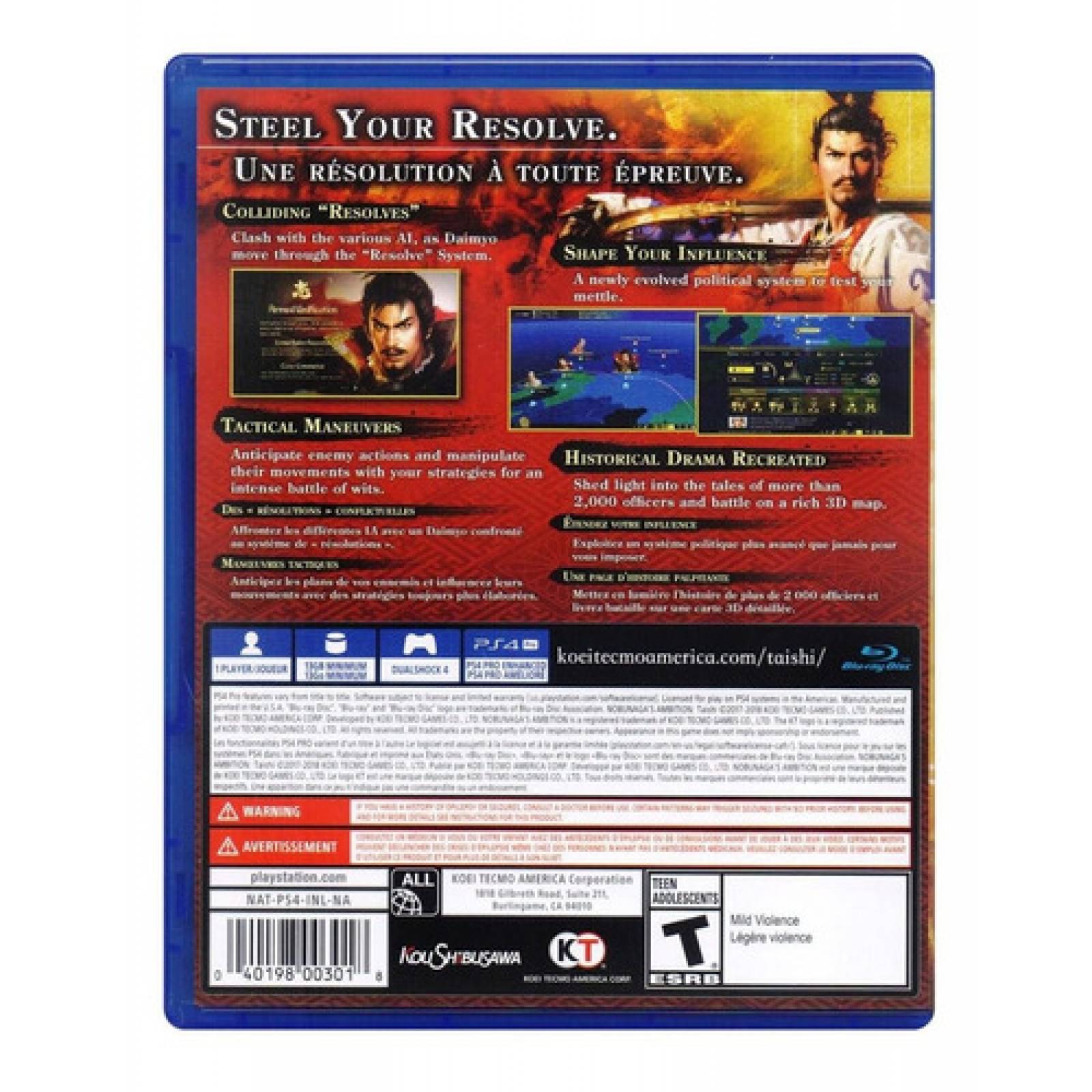 Nobunaga ' S Ambition Taishi Ps4 Playstation