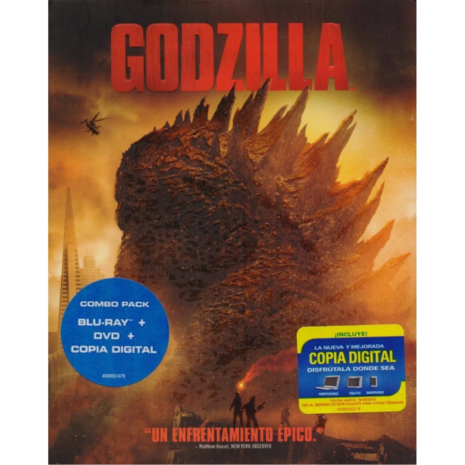 Godzilla 2014 Pelicula Blu-ray + Dvd + Dig