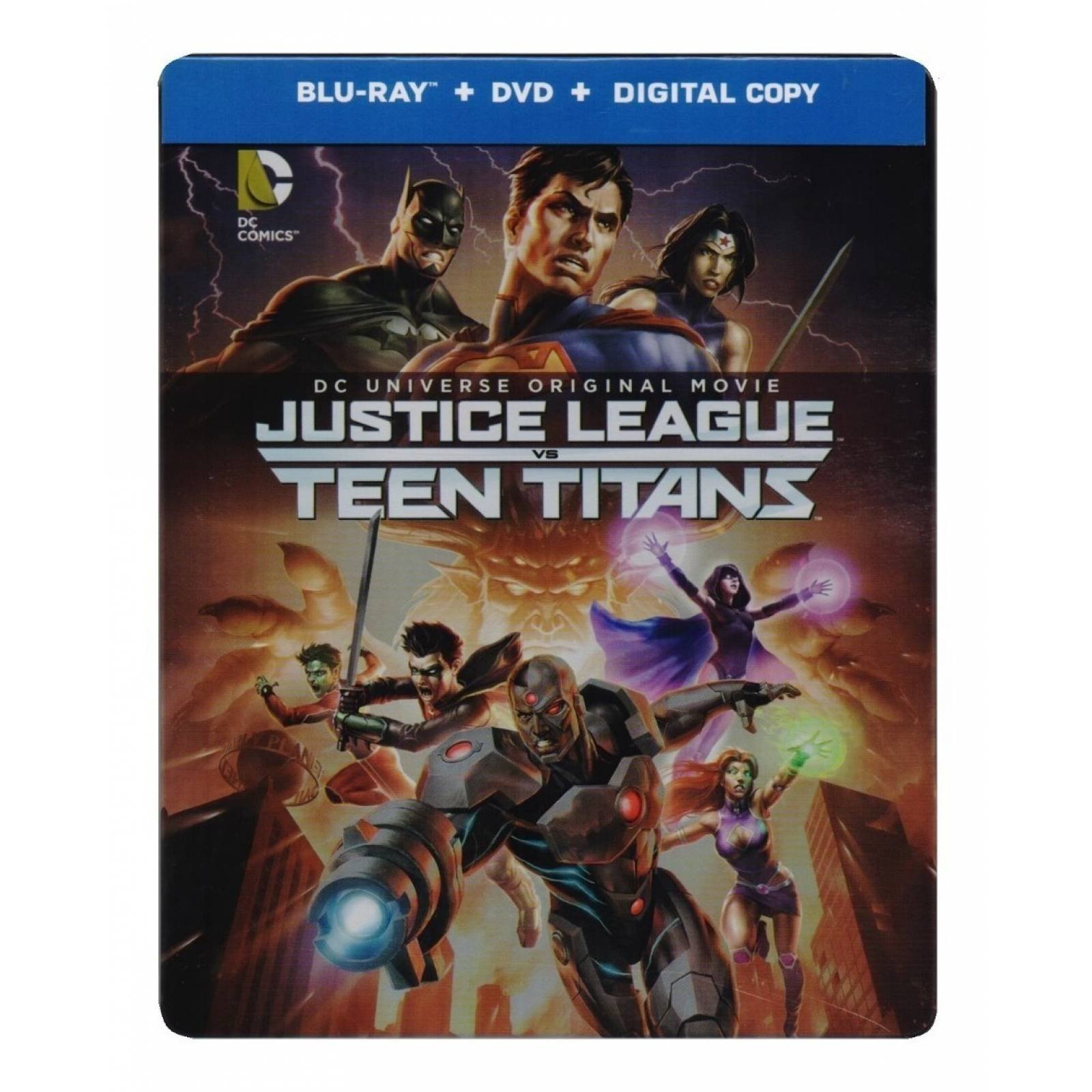Justice League Vs Teen Titans Steelbook Blu-ray + Dvd
