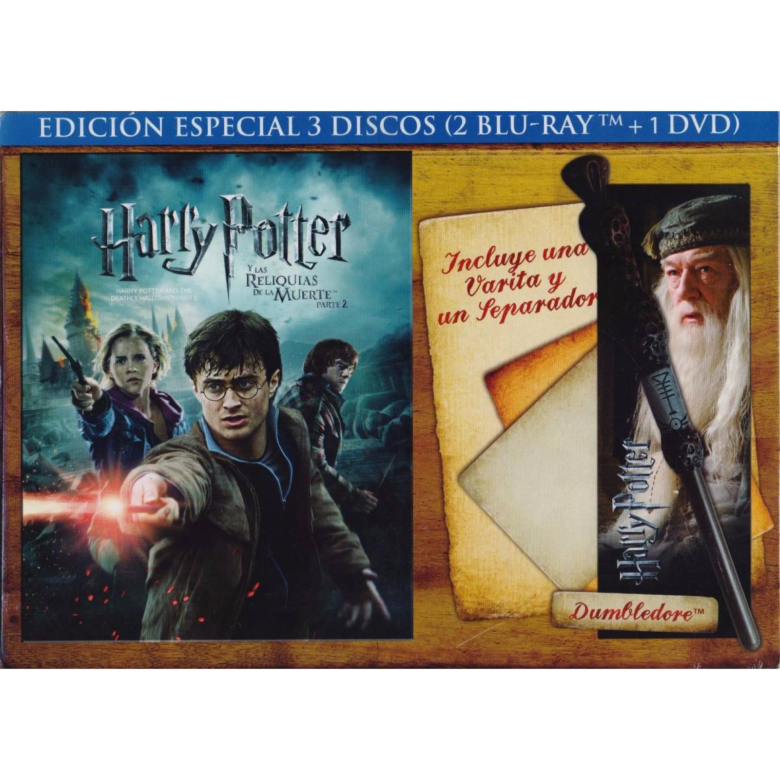 Harry Potter Reliquias De La Muerte 2 Blu-ray + Dvd + Varita