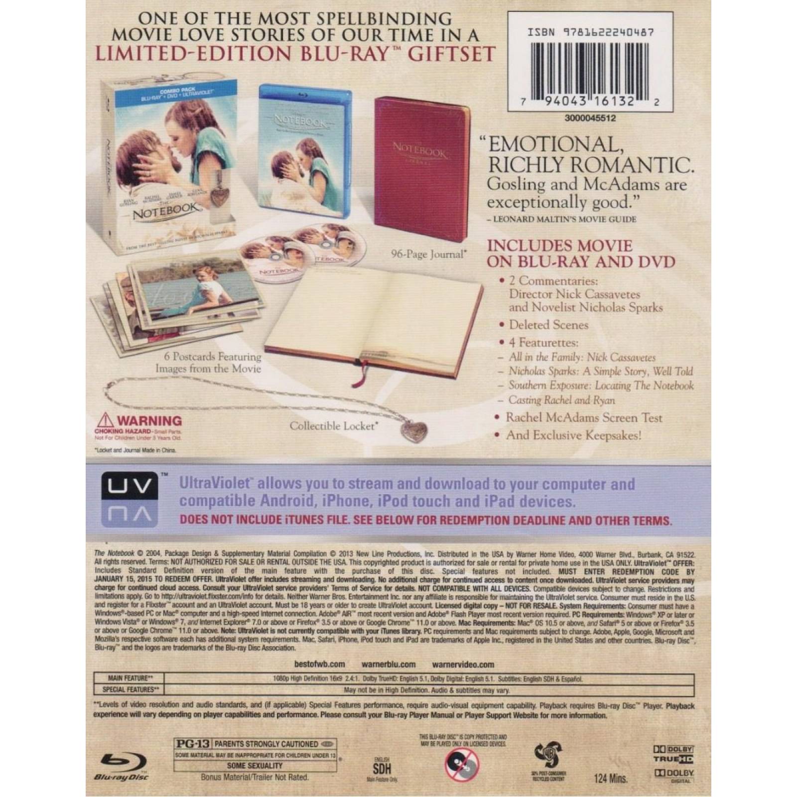 Diario De Una Pasion Notebook Boxset Pelicula Bd + Dvd Dije