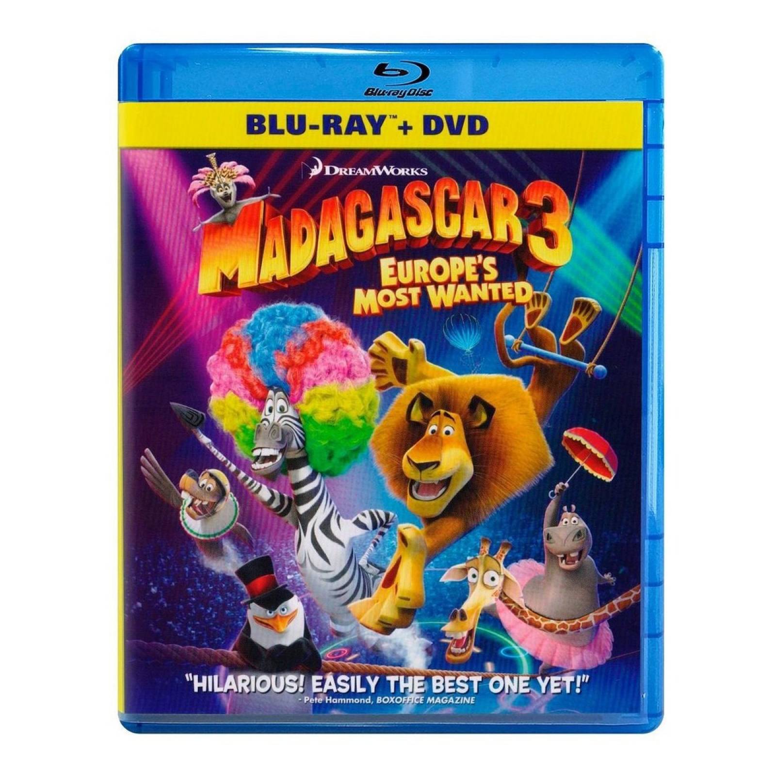 Madagascar 3 Tres Los Fugitivos Pelicula Blu-ray + Dvd