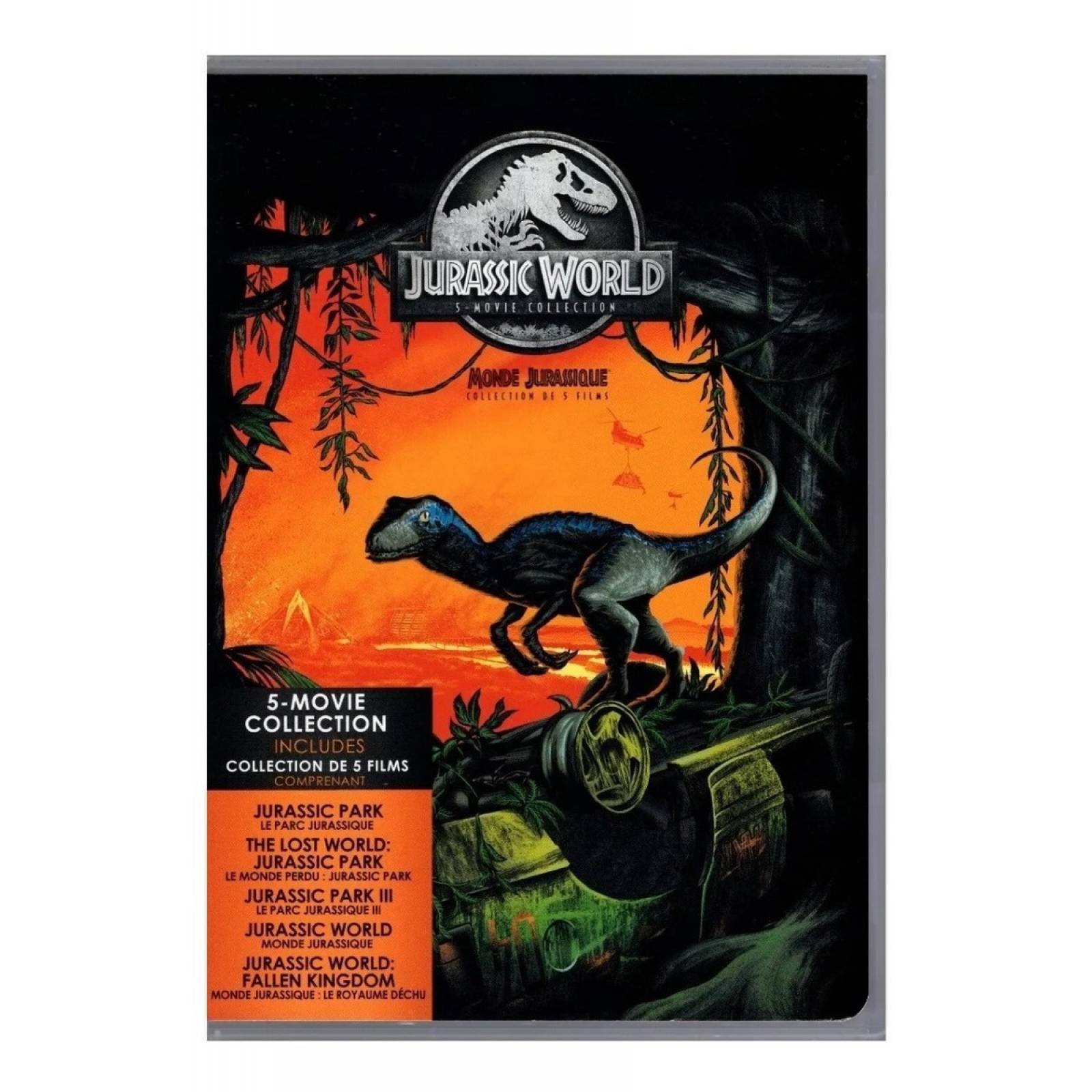 Jurassic World Mundo Jurasico Boxset 5 Peliculas Dvd