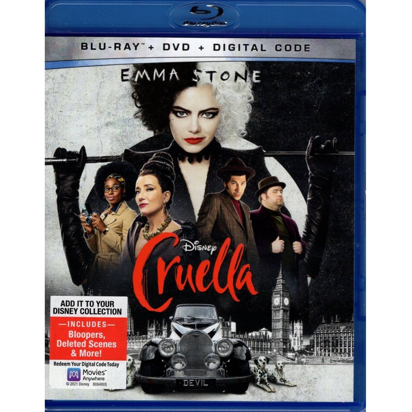 Cruella Disney Emma Stone Pelicula Bluray + Dvd