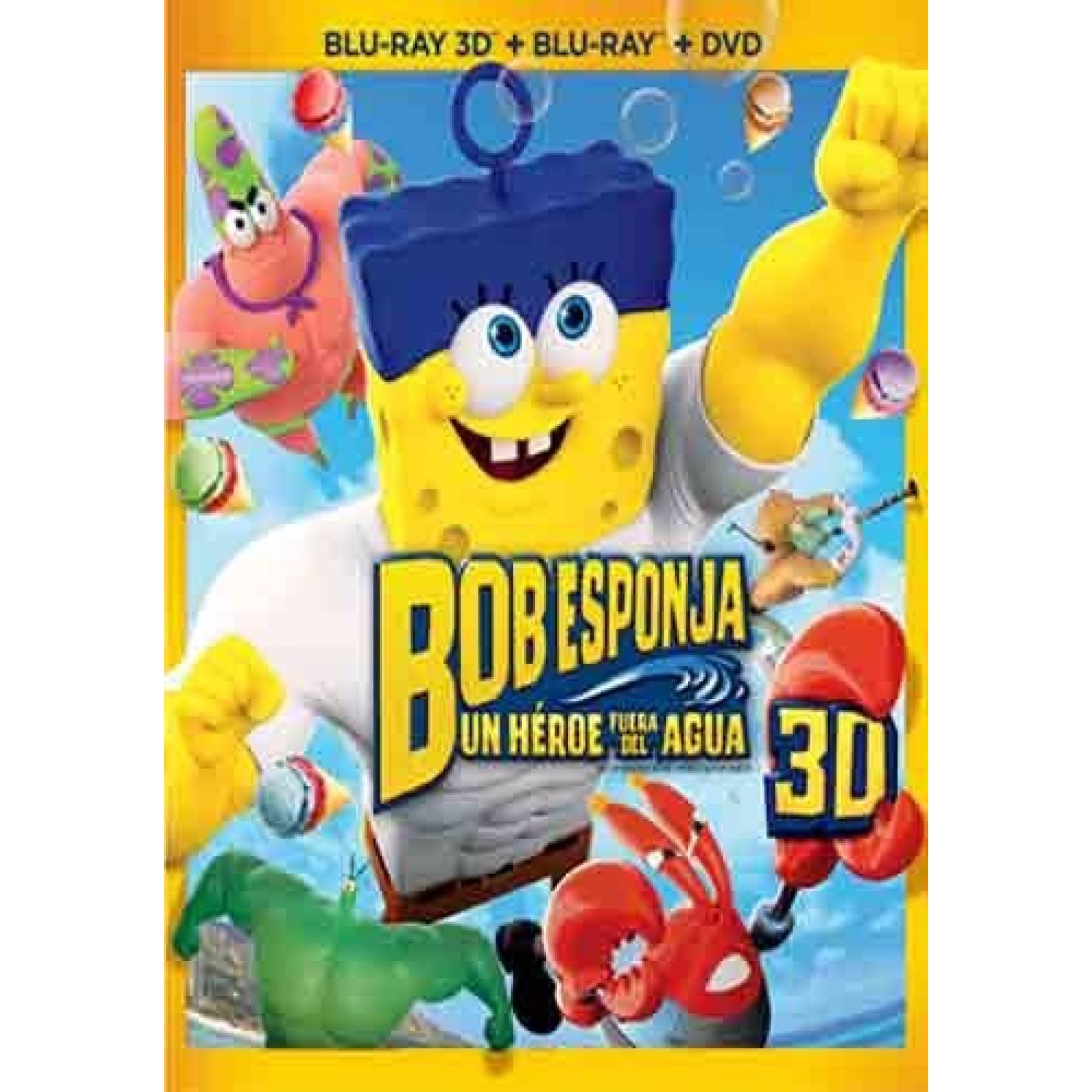 Bob Esponja Un Heroe Fuera Del Agua Pelicula 3d + Bluray Dvd