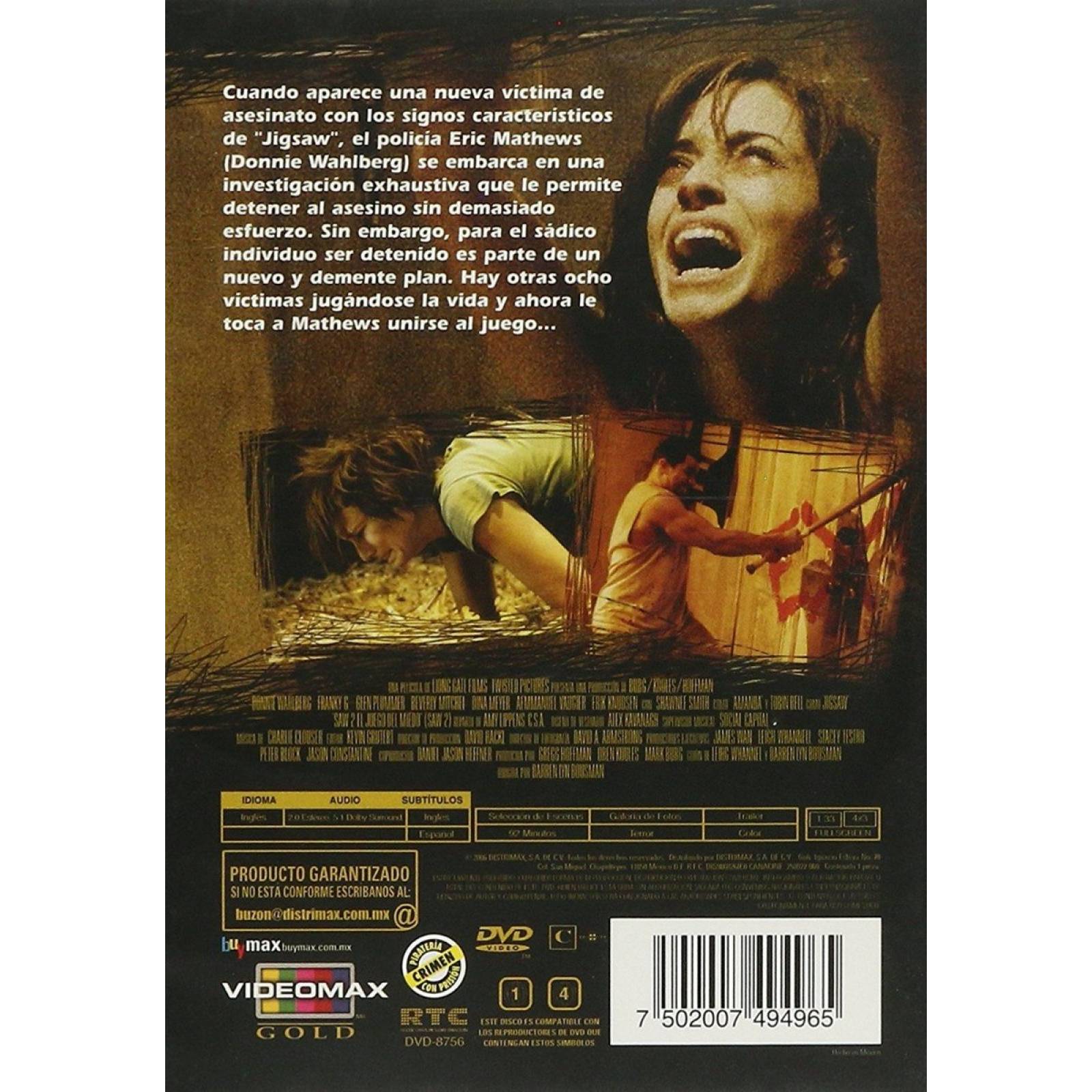 Saw 2 Dos Juego Del Miedo Pelicula Dvd