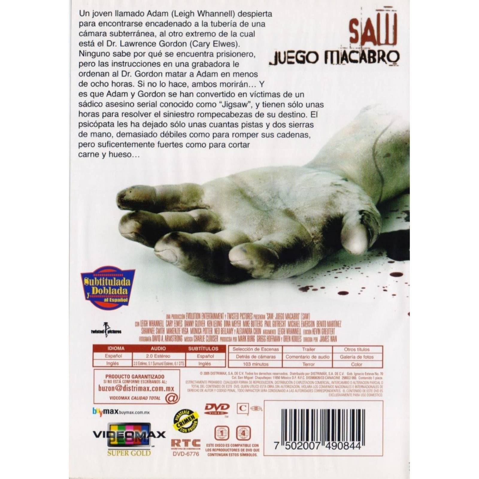 Saw El Juego Macabro Juego Del Miedo Pelicula Dvd