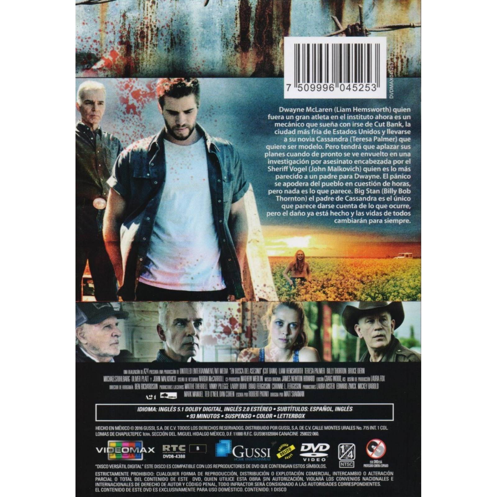 En Busca Del Asesino Liam Hemsworth Pelicula Dvd