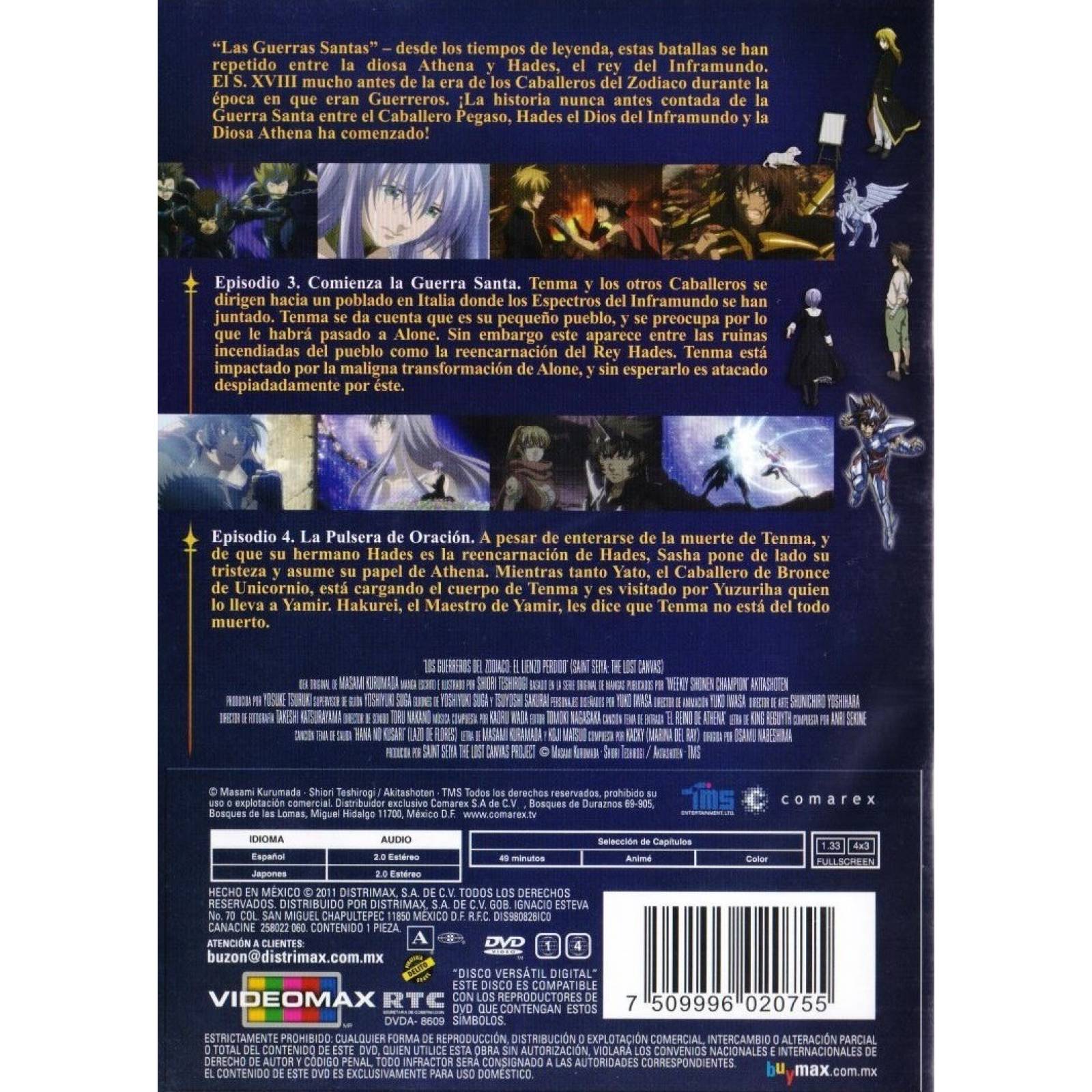 Los Guerreros Del Zodiaco Lienzo Perdido Volumen 2 Dos Dvd