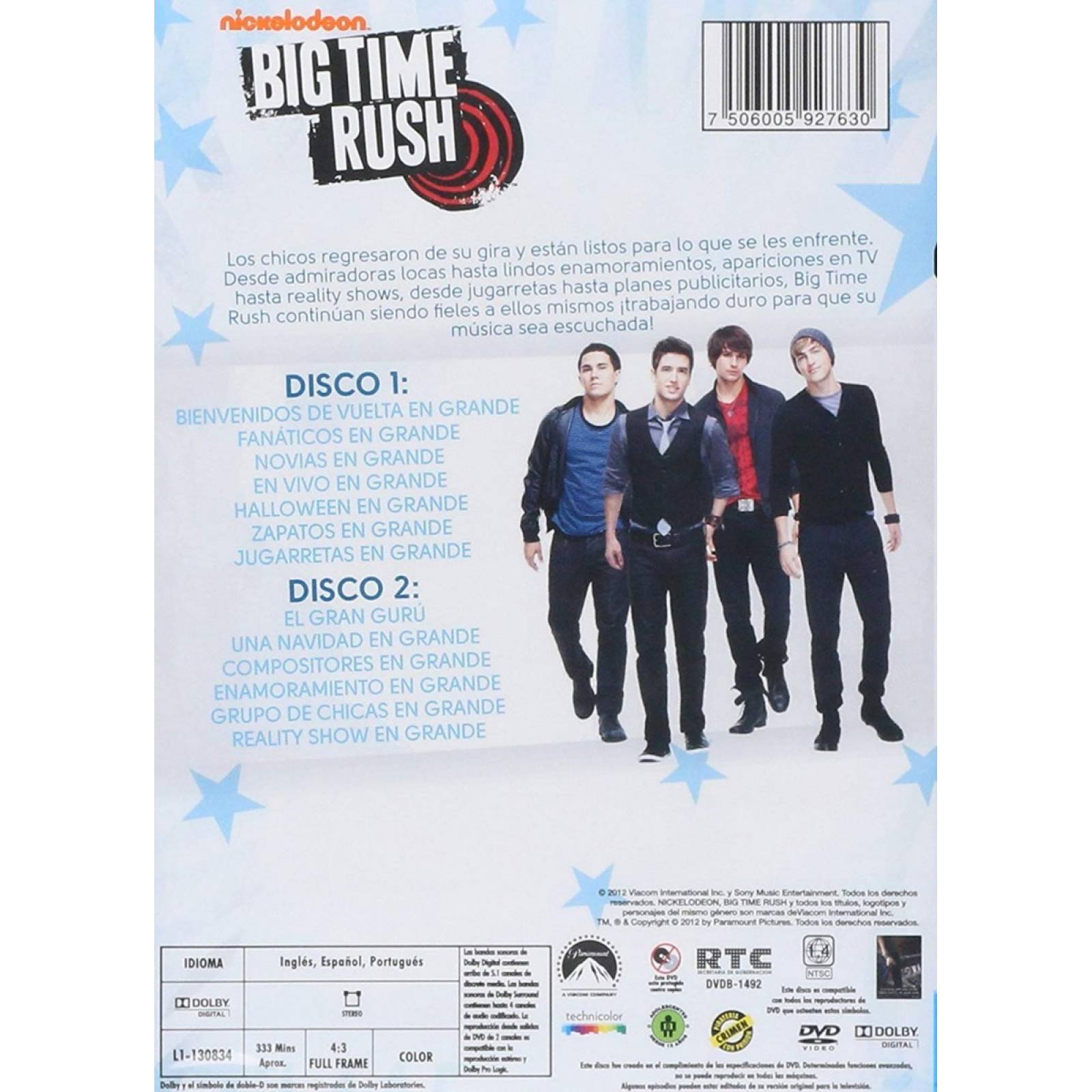 Big Time Rush Temporada 2 Dos Volumen 1 Uno Dvd