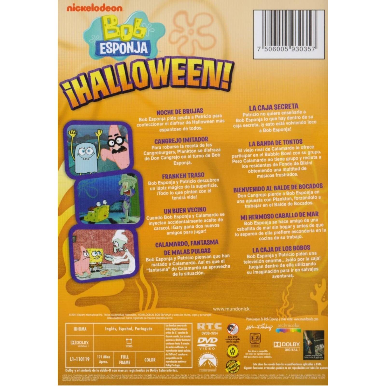 Bob Esponja ¡ Halloween ! Coleccion 10 Episodios Serie Dvd