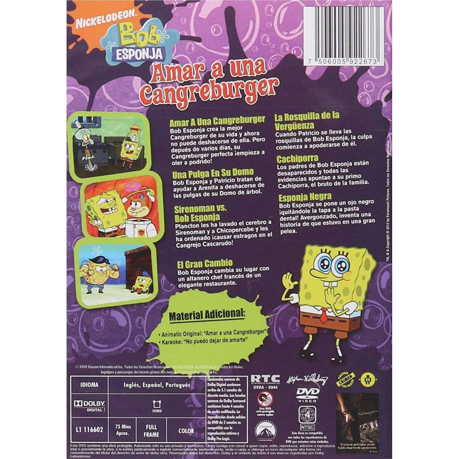 Bob Esponja Amar A Una Cangreburger 7 Episodios Serie Dvd