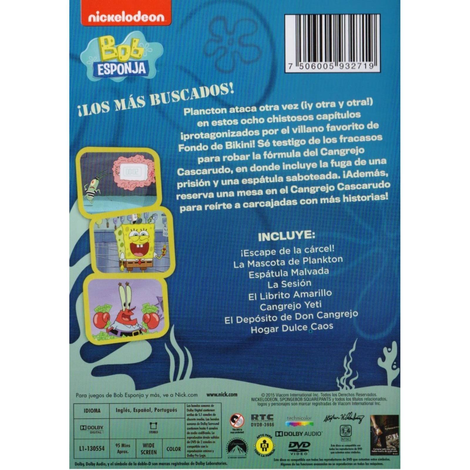 Bob Esponja Los Mas Buscados Coleccion 8 Episodios Serie Dvd