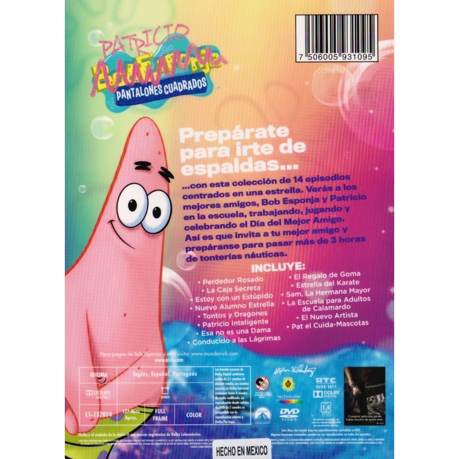Patricio Pantalones Cuadrados Bob Esponja Serie Dvd