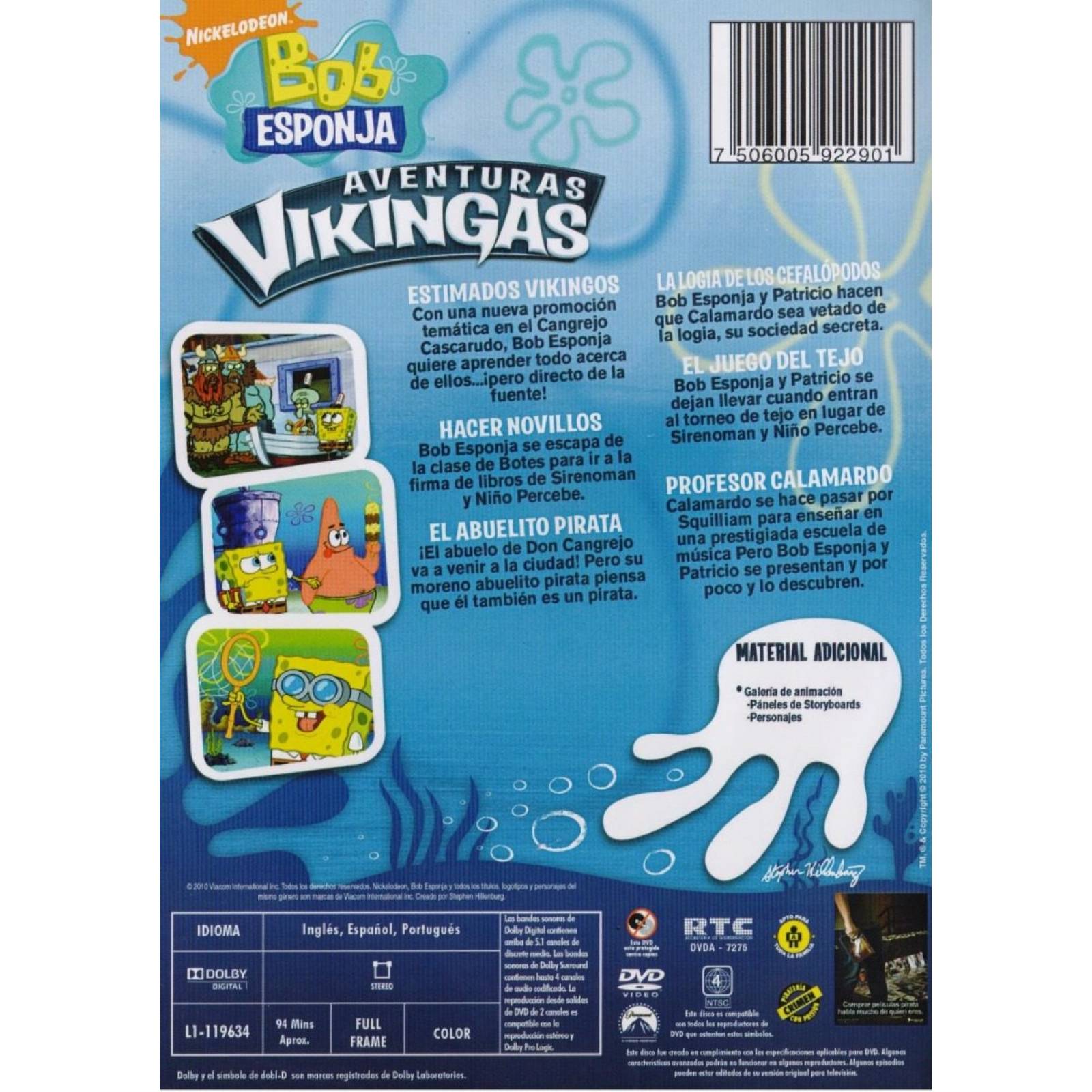Bob Esponja Aventuras Vikingas Coleccion Serie Dvd